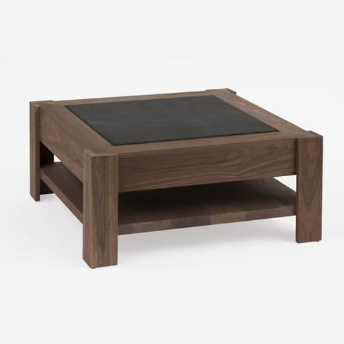 Журнальный столик James Duncan Tristan distressed leather and walnut coffee table — фото 2