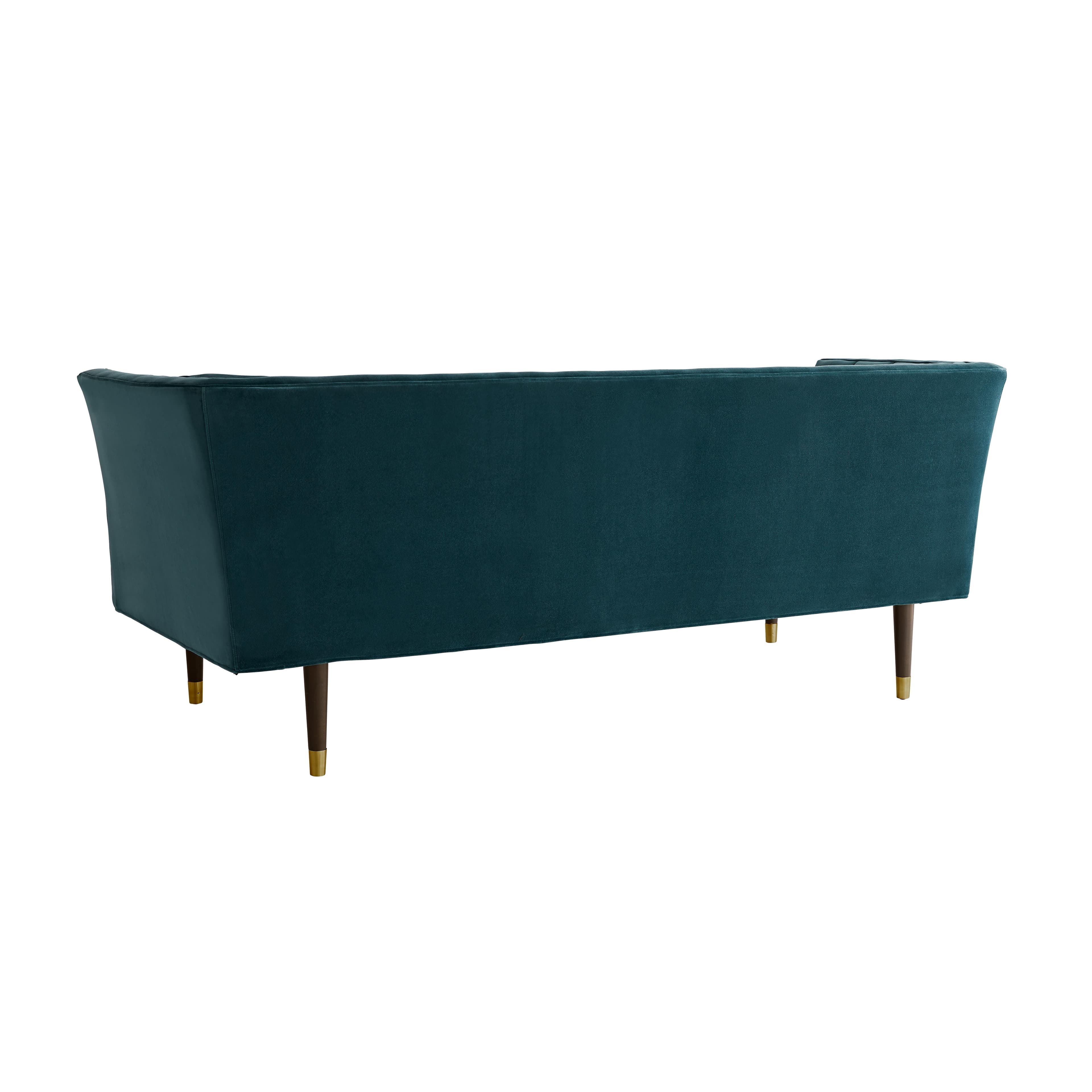 Диван Arteriors Christophe Sofa Peacock Velvet Dark Walnut — фото 4