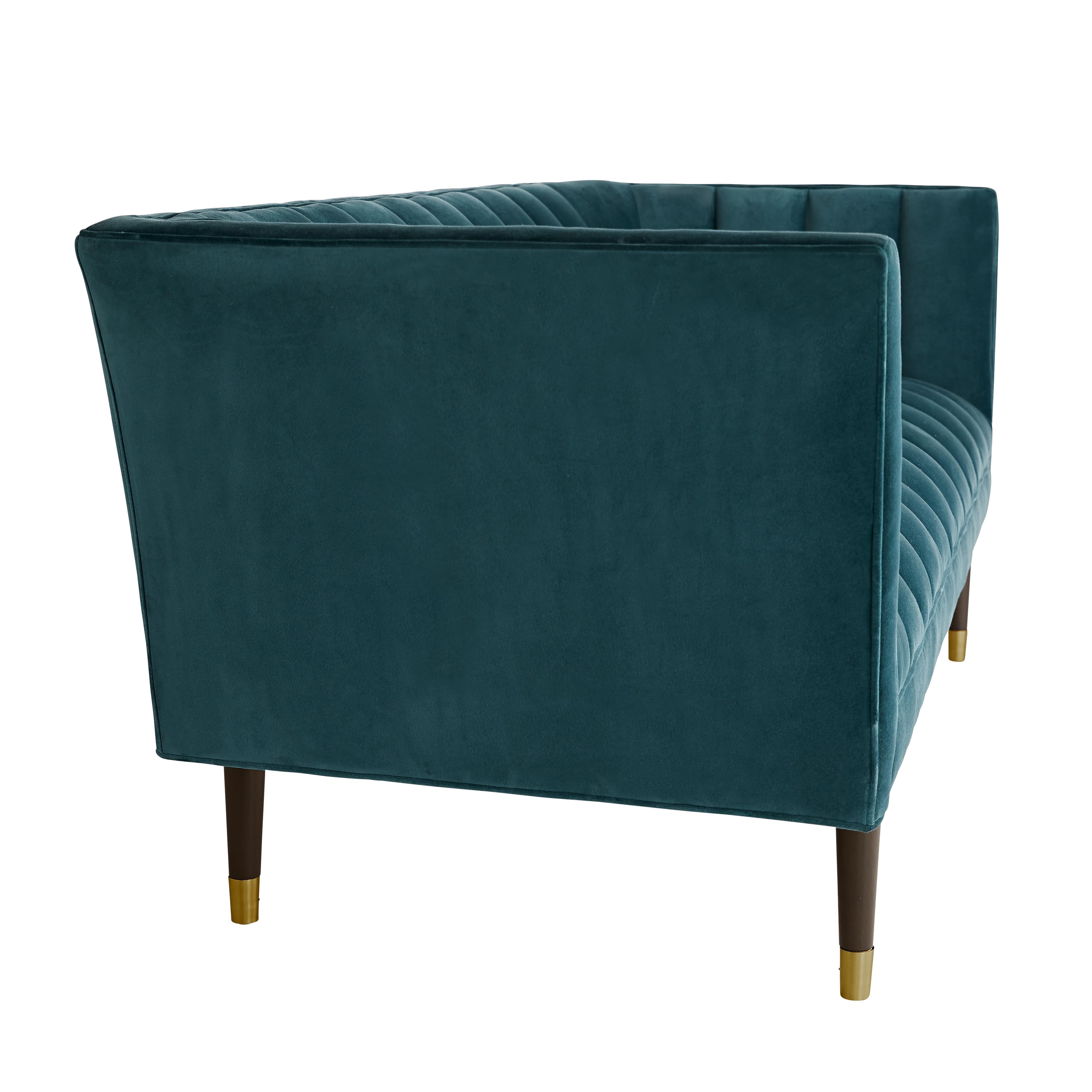 Диван Arteriors Christophe Sofa Peacock Velvet Dark Walnut — фото 5