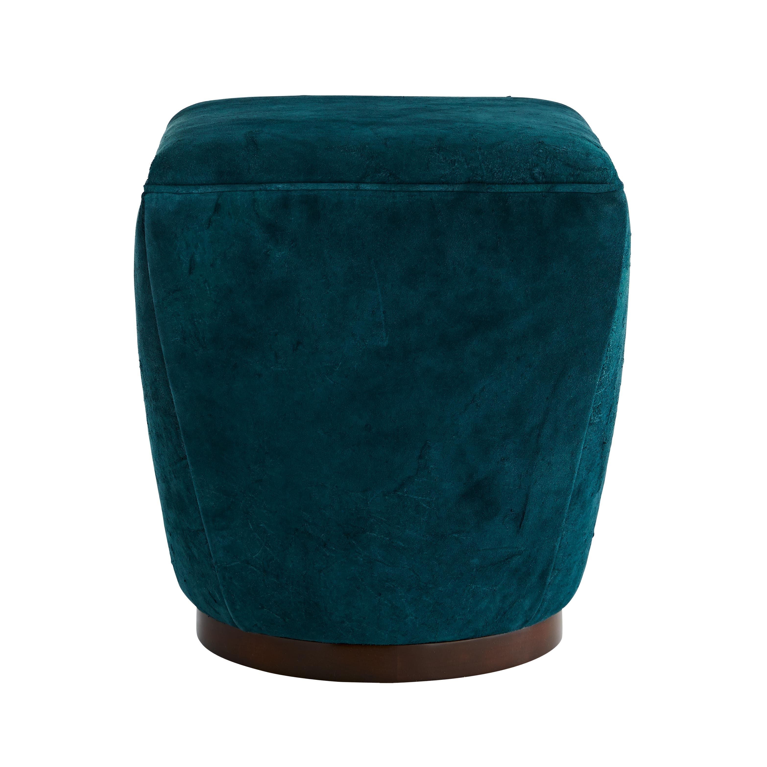 Пуф Arteriors Theo Ottoman Peacock Distressed Leather Dark Walnu — фото 2