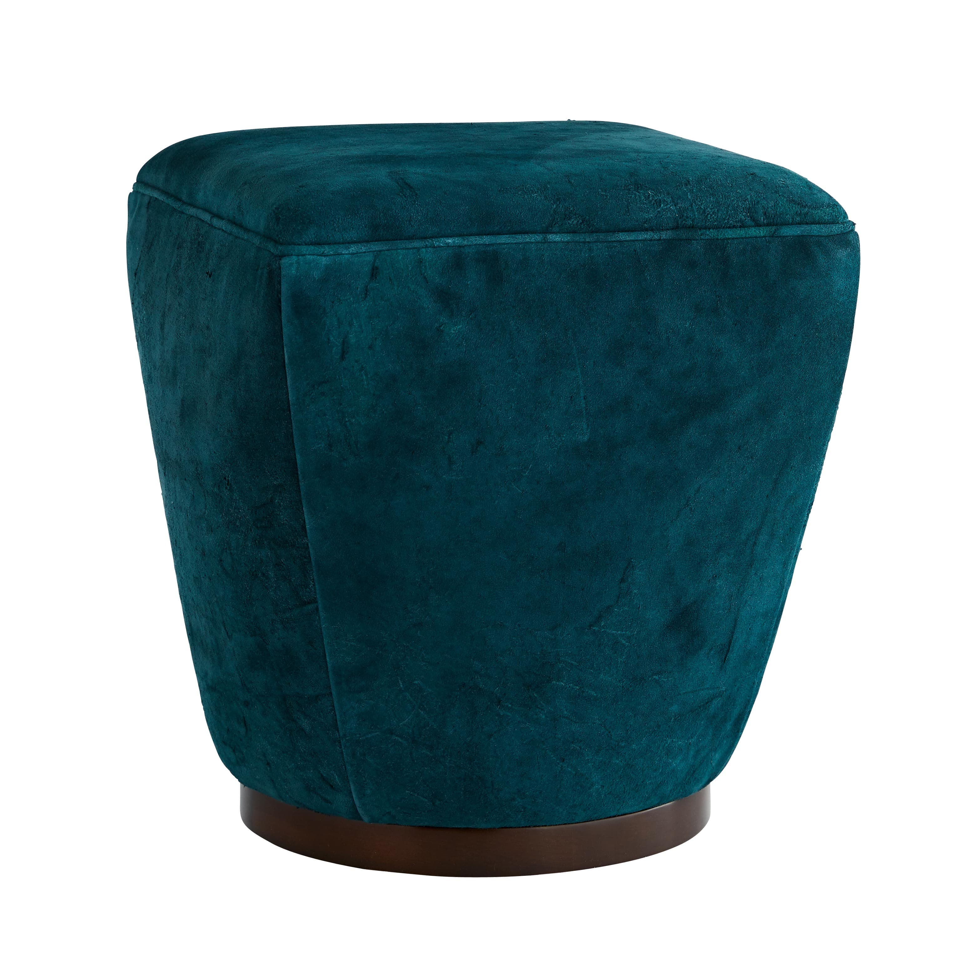 Пуф Arteriors Theo Ottoman Peacock Distressed Leather Dark Walnu