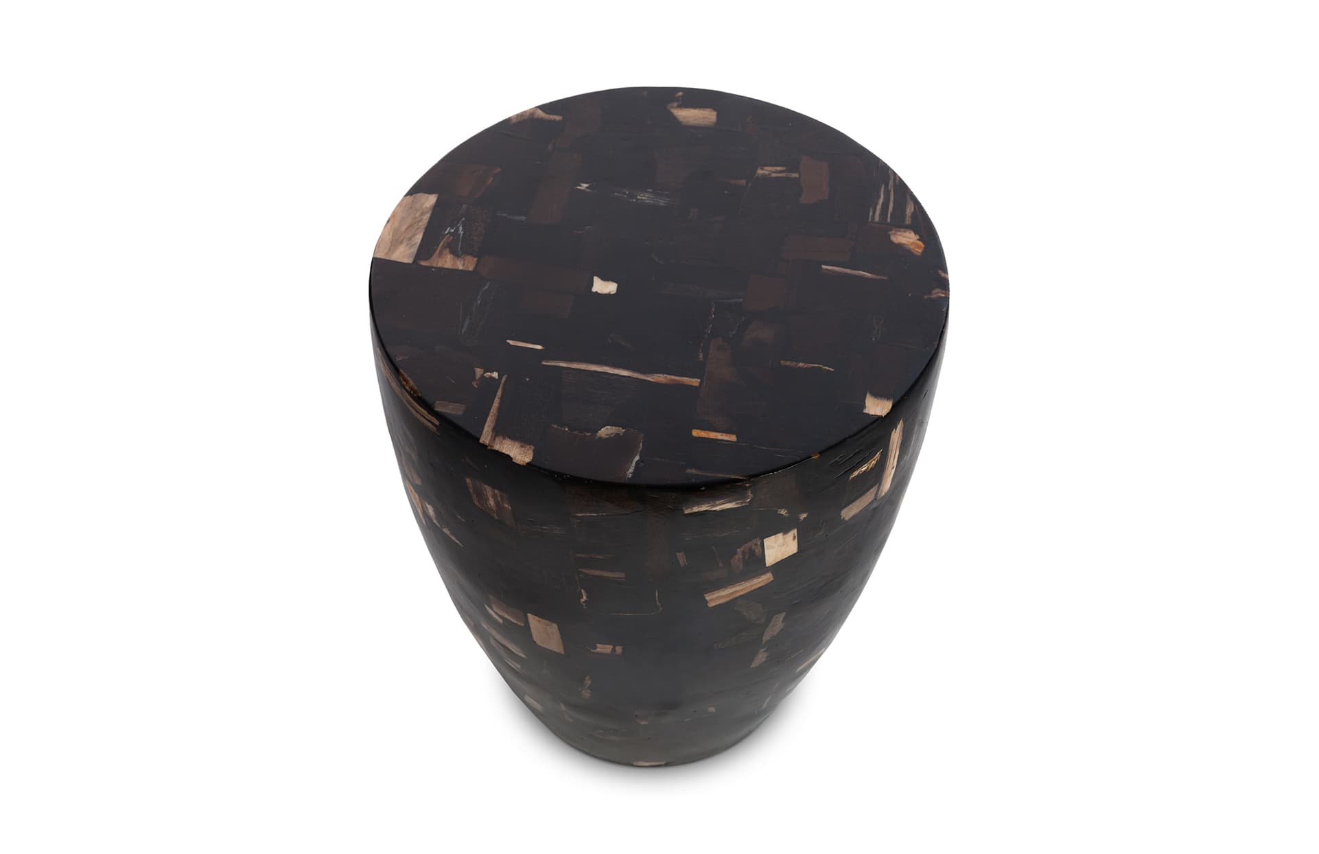 Приставной столик Phillips Collection Petrified Wood Mosaic Drum Side Table — фото 4