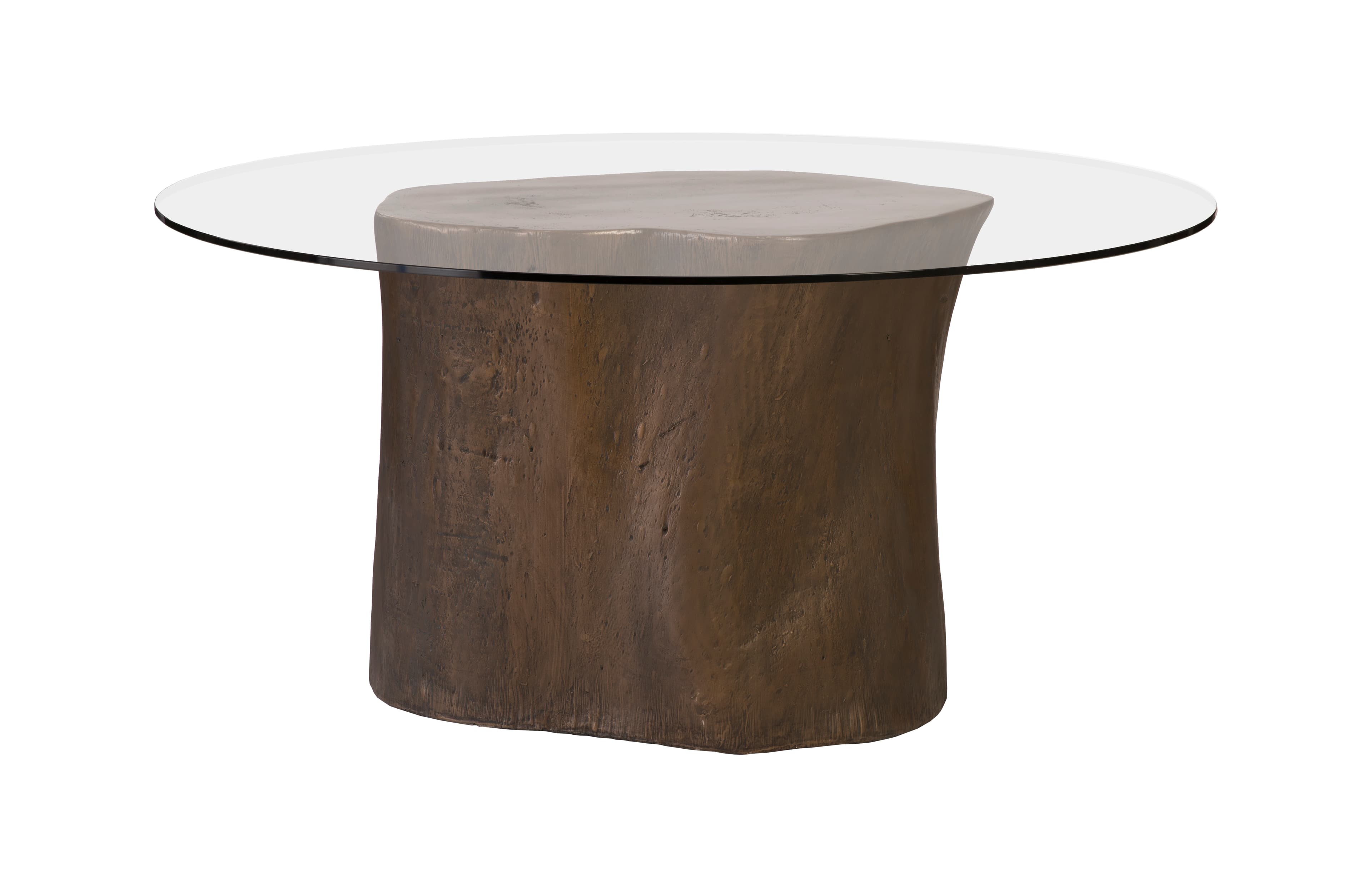 Обеденный стол Phillips Collection Log Dining Table, 60" Glass Top — фото 2