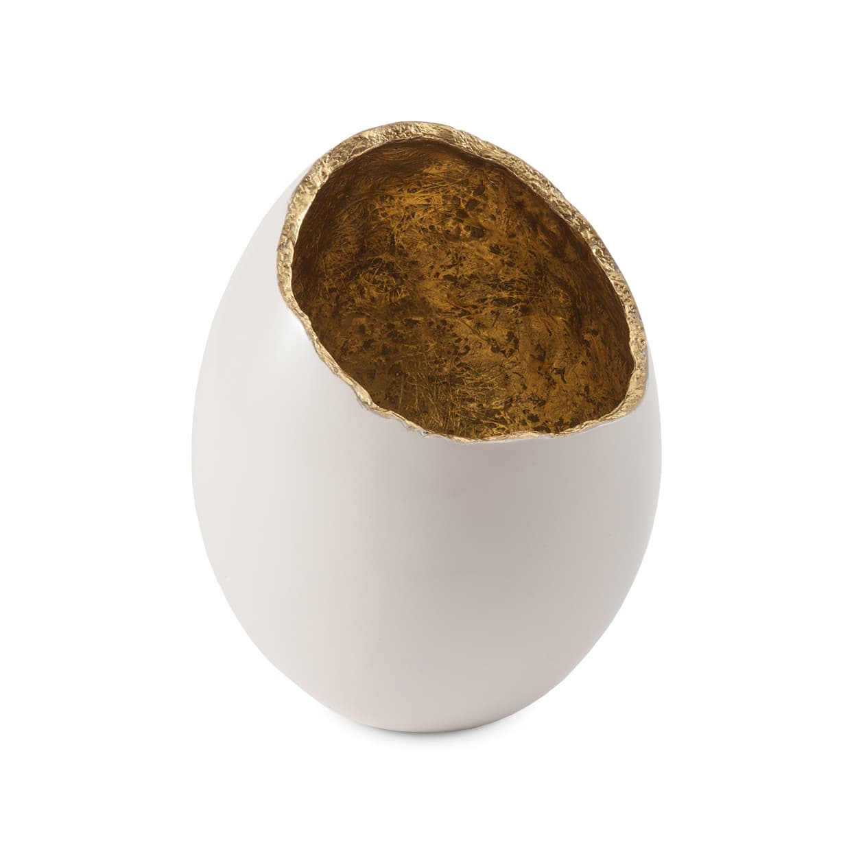Ваза Phillips Collection Broken Egg Vase, White and Gold Leaf