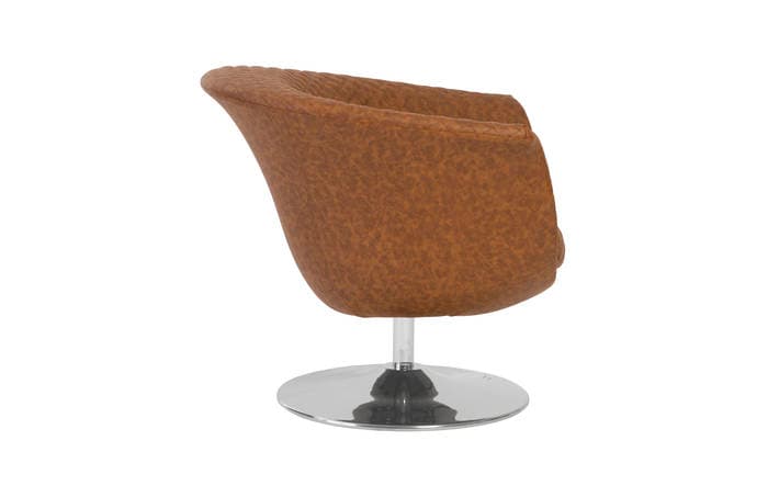 Кресло Phillips Collection Autumn Chair, Quilted Cognac, Trumpet Swivel Base — фото 6