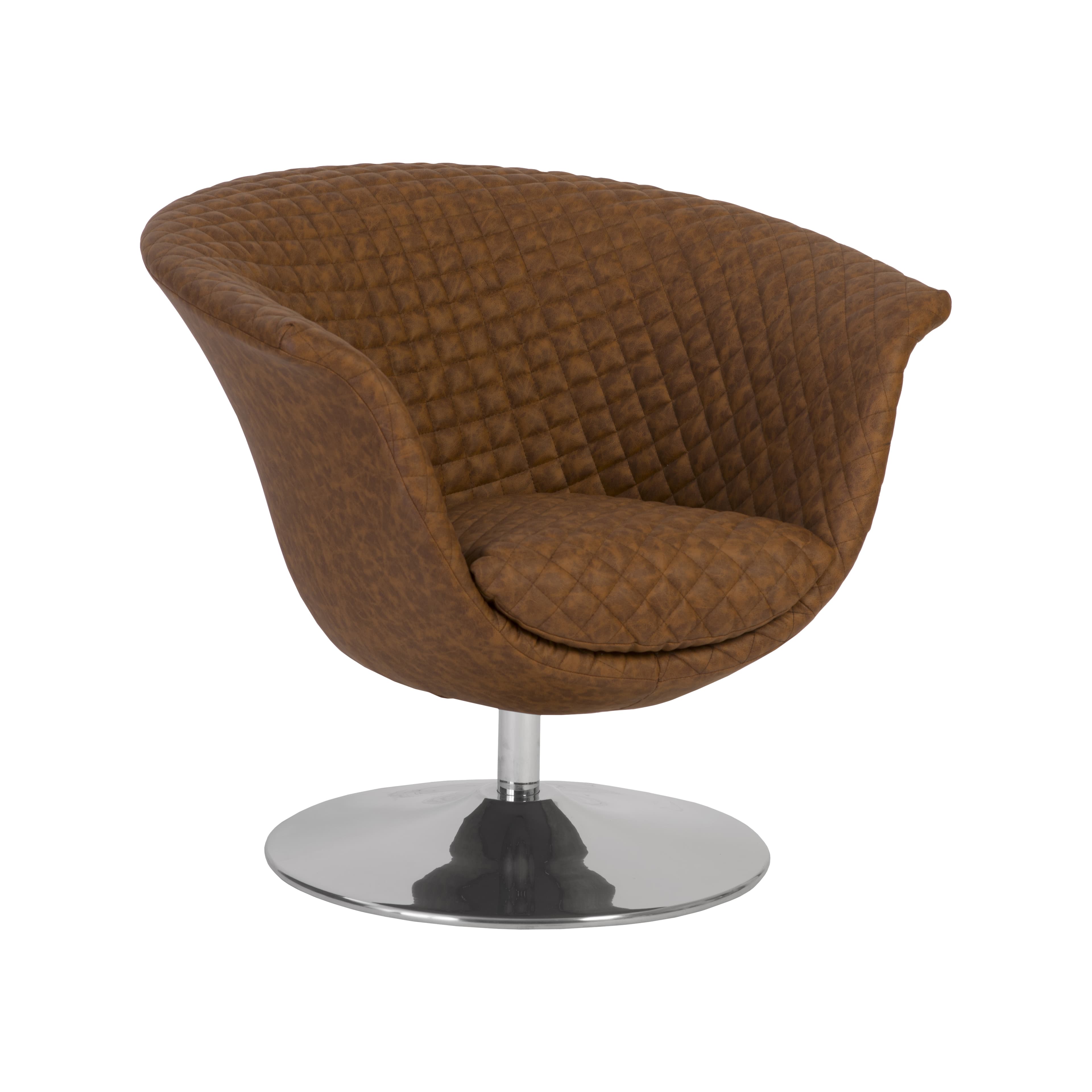 Кресло Phillips Collection Autumn Chair, Quilted Cognac, Trumpet Swivel Base