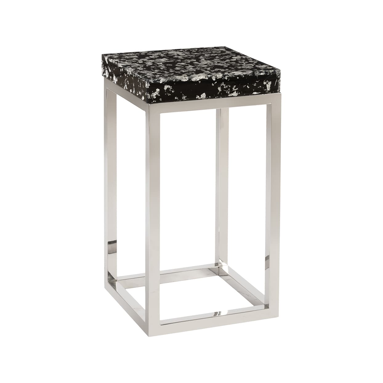 Приставной столик Phillips Collection Captured Silver Flake, Side Table with SS Base