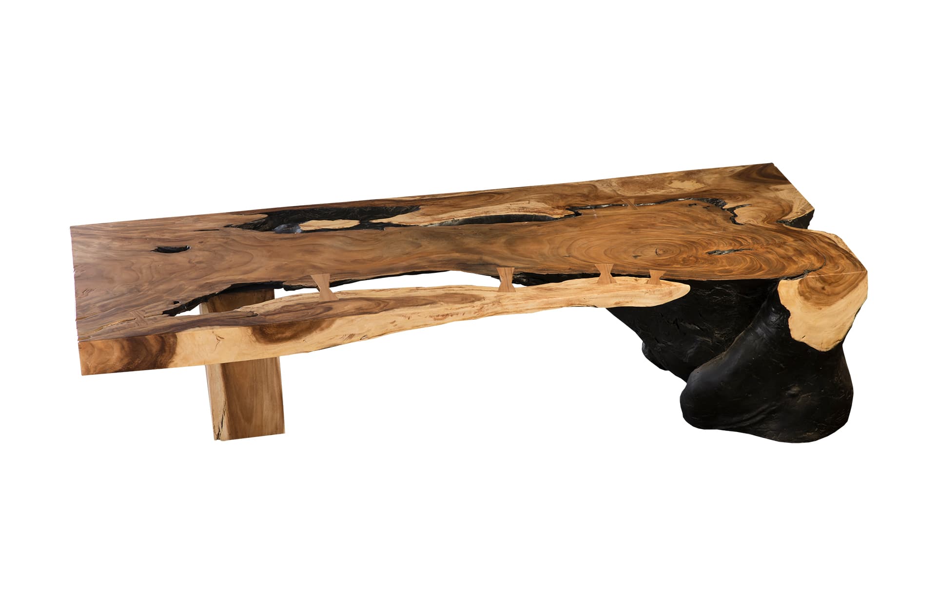 Обеденный стол Phillips Collection Chamcha Wood Dining Table, Burnt Edge — фото 2
