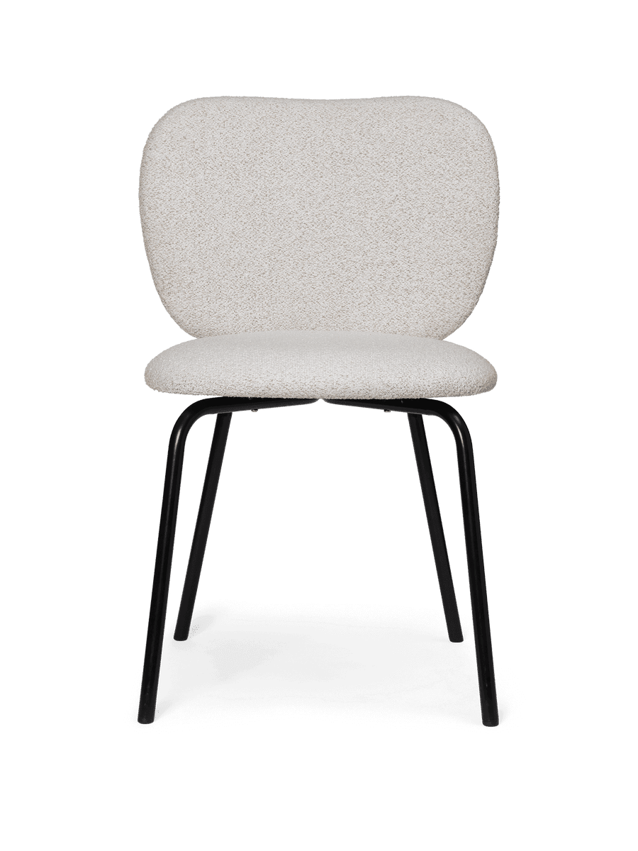 Ferm Living Rico Chair - Black - Soft Bouclé - Off-White/Sand