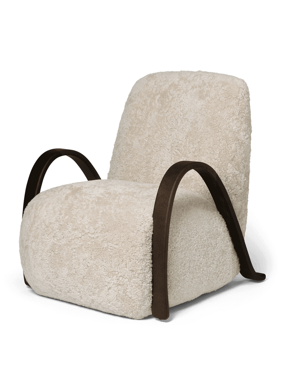 Ferm Living Buur Lounge Chair - Sheepskin - Moonlight
