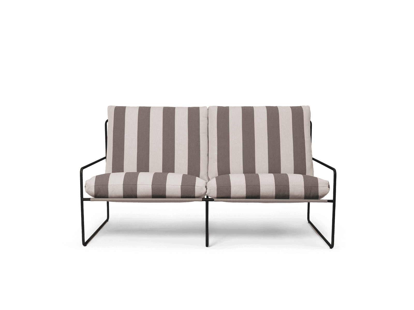 Ferm Living Desert 2-seater - Black - Stripe - Chocolate
