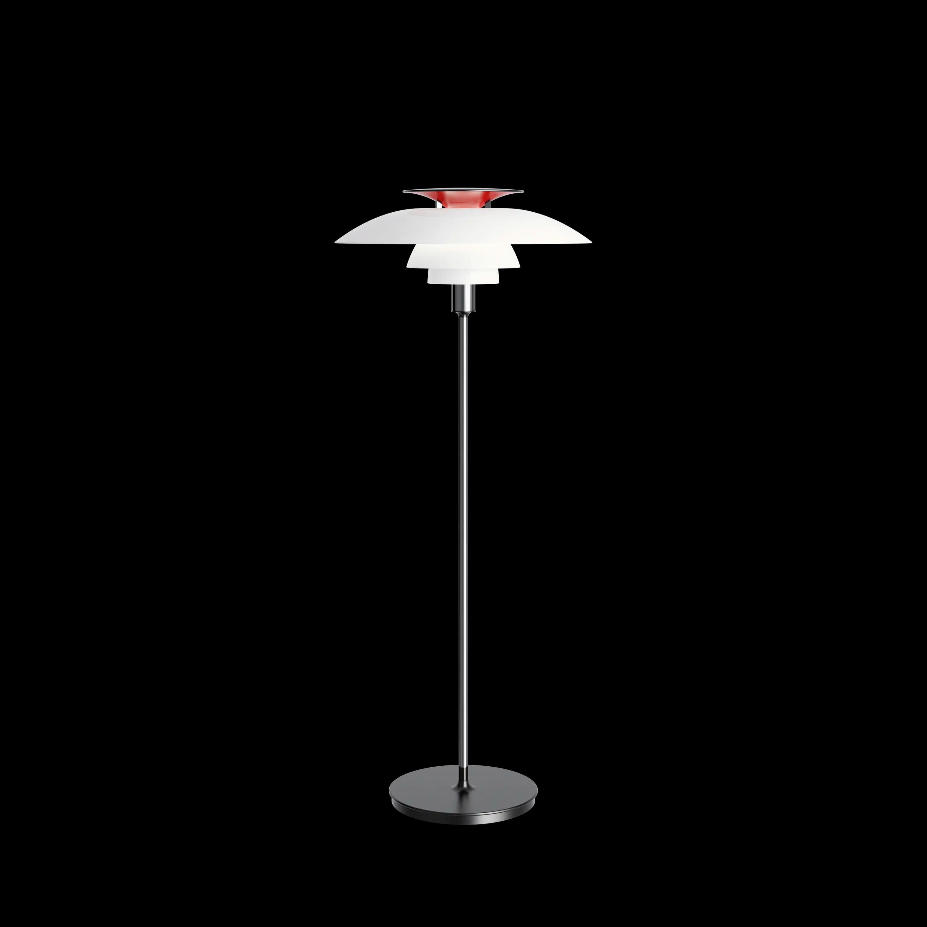 Louis Poulsen PH 80 Floor Lamp Opal white/high lustre chrome plated