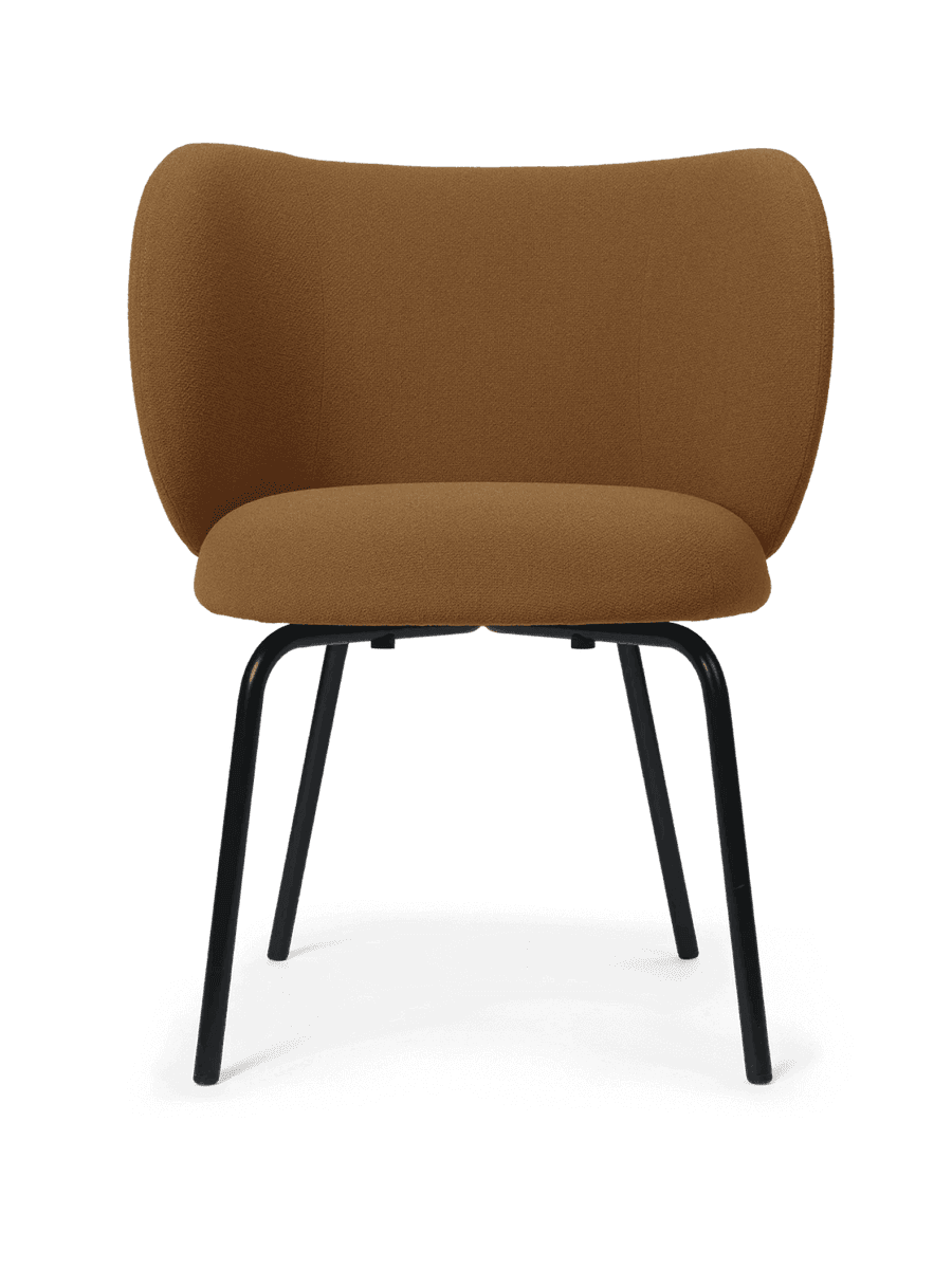 Ferm Living Rico Dining Chair - Black - Grain - Caramel