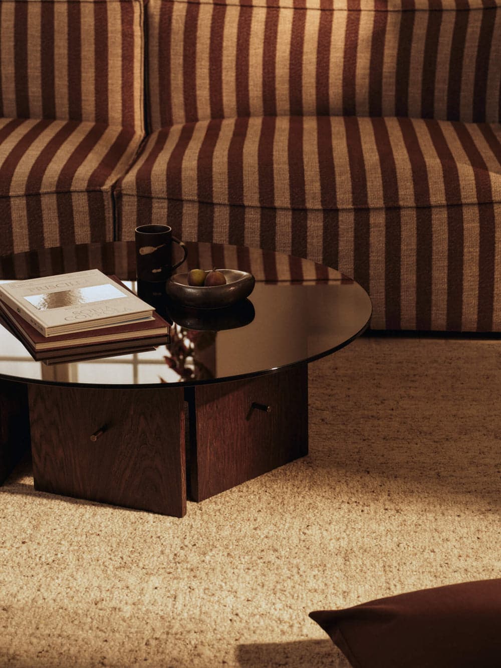Ferm Living Aukko Coffee Table - Tinted Glass/Dark Stained Oak — фото 3
