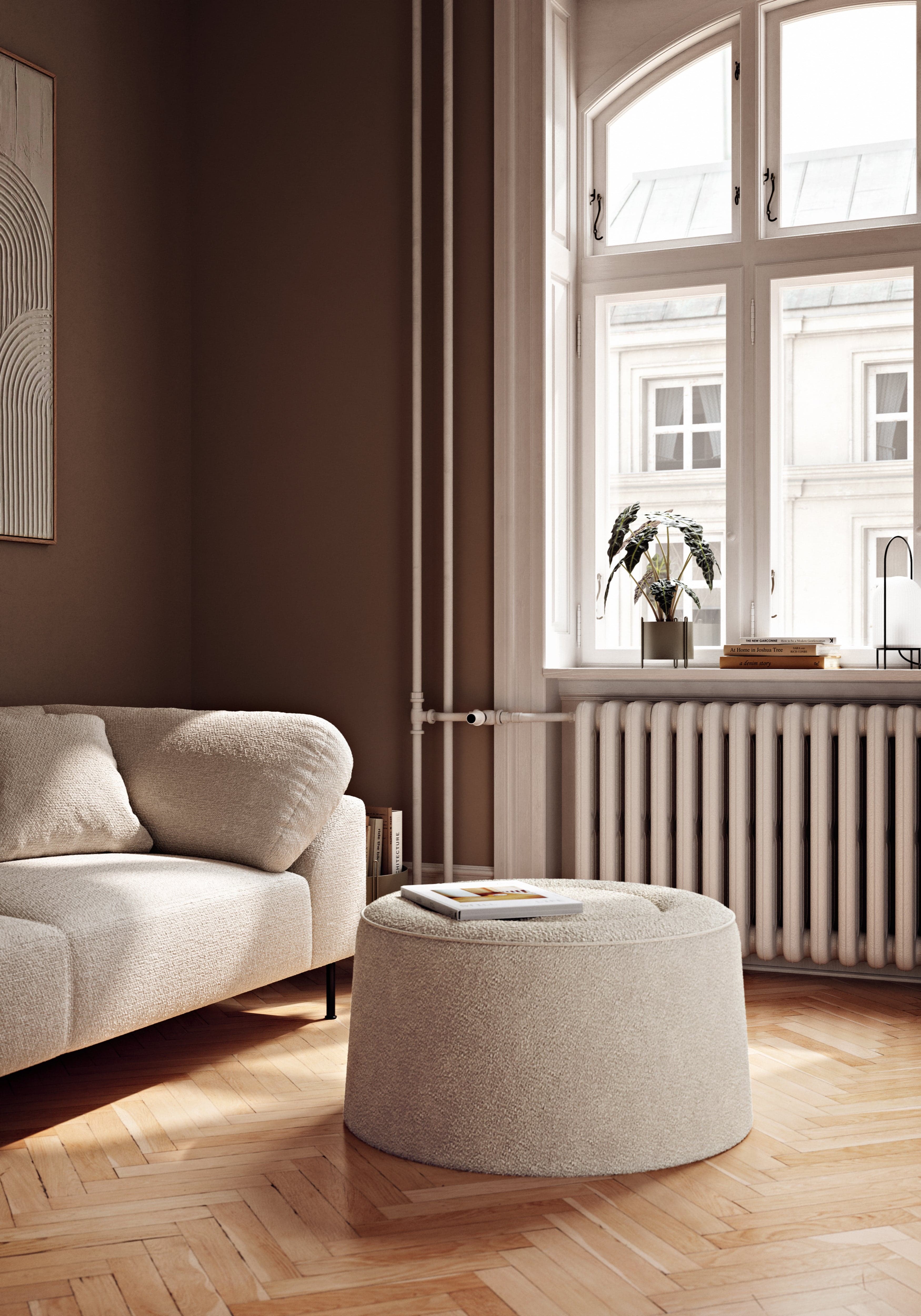 WOUD Praline pouf (Ø78 cm) - Natural bouclé — фото 5