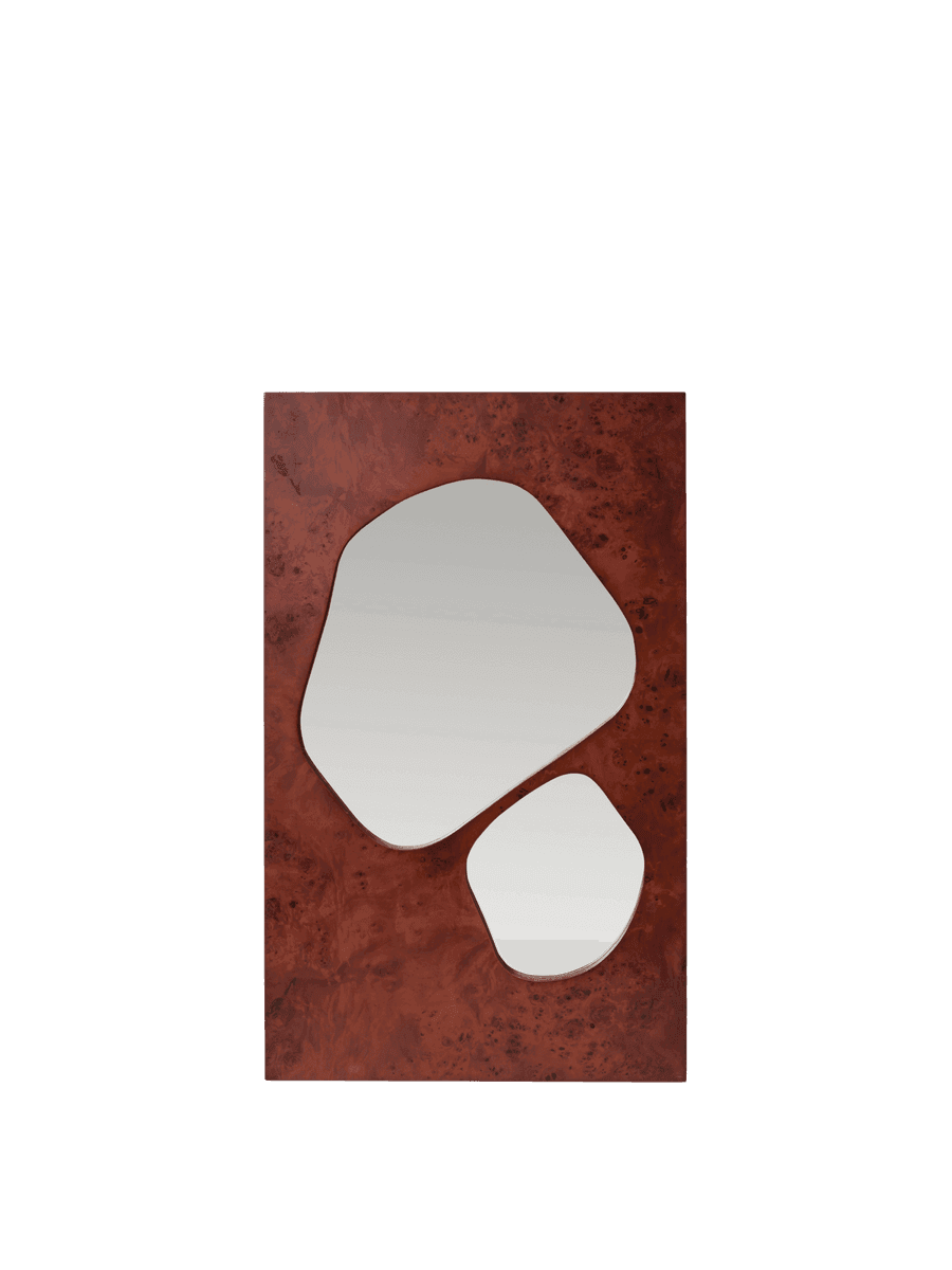 Ferm Living Folia Mirror - Medium - Dark Stained Burl
