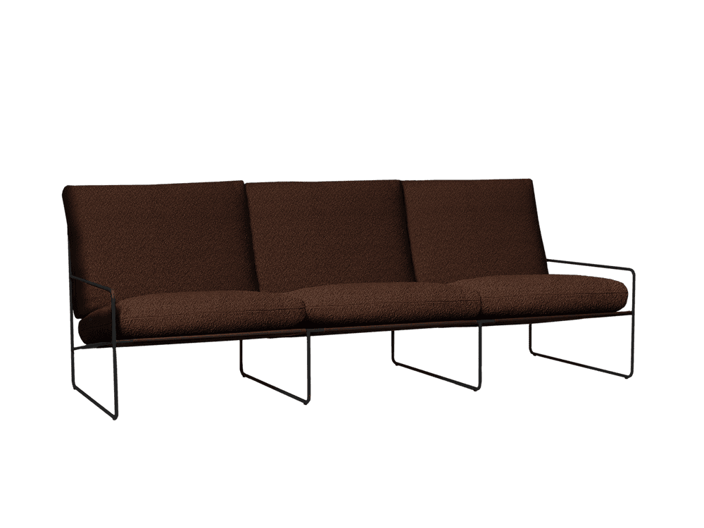 Ferm Living Desert 3-seater - Black - Pure Bouclé - Chestnut — фото 4
