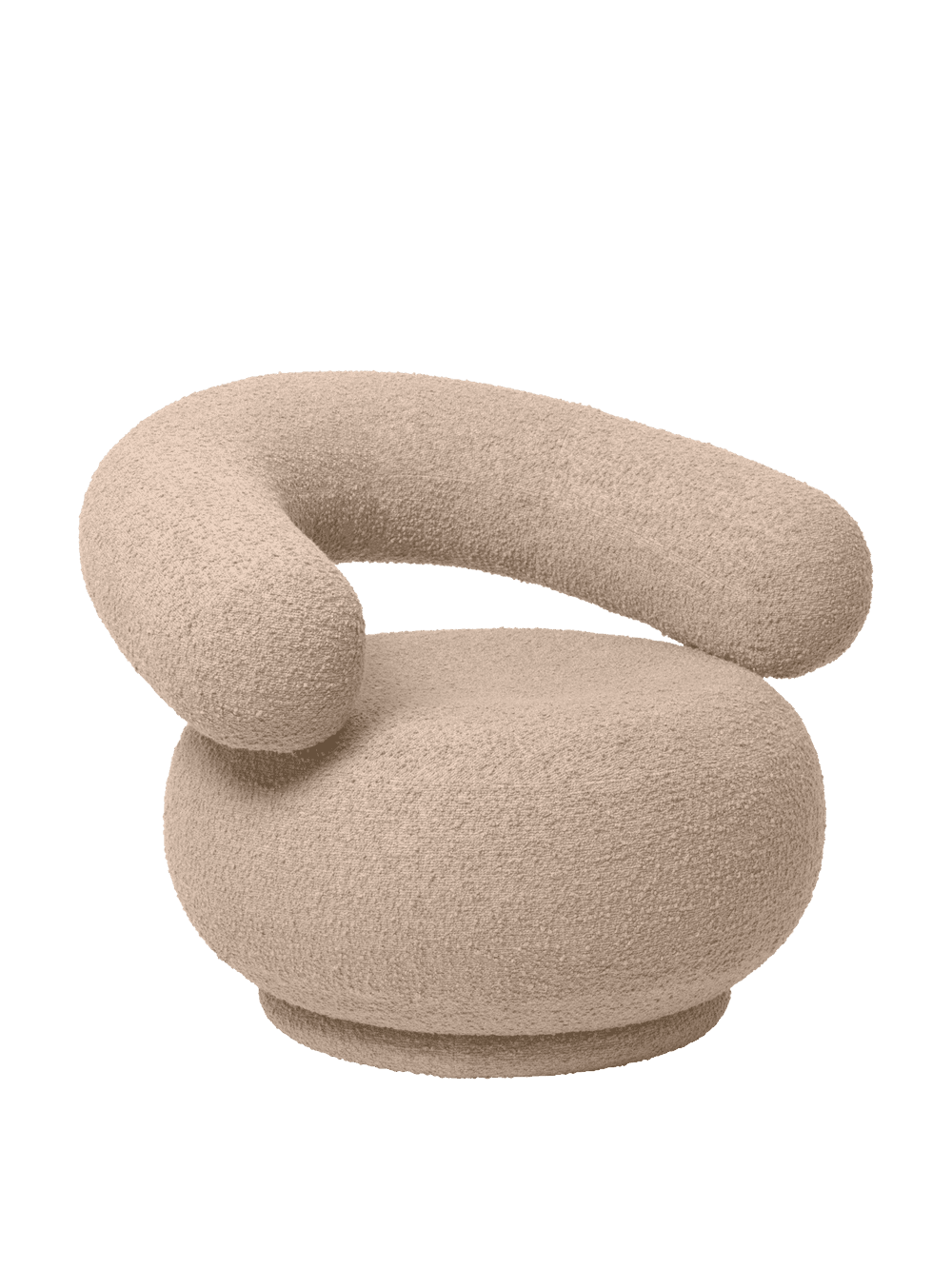 Ferm Living Orbo Lounge Chair - Raw Bouclé - Natural — фото 5