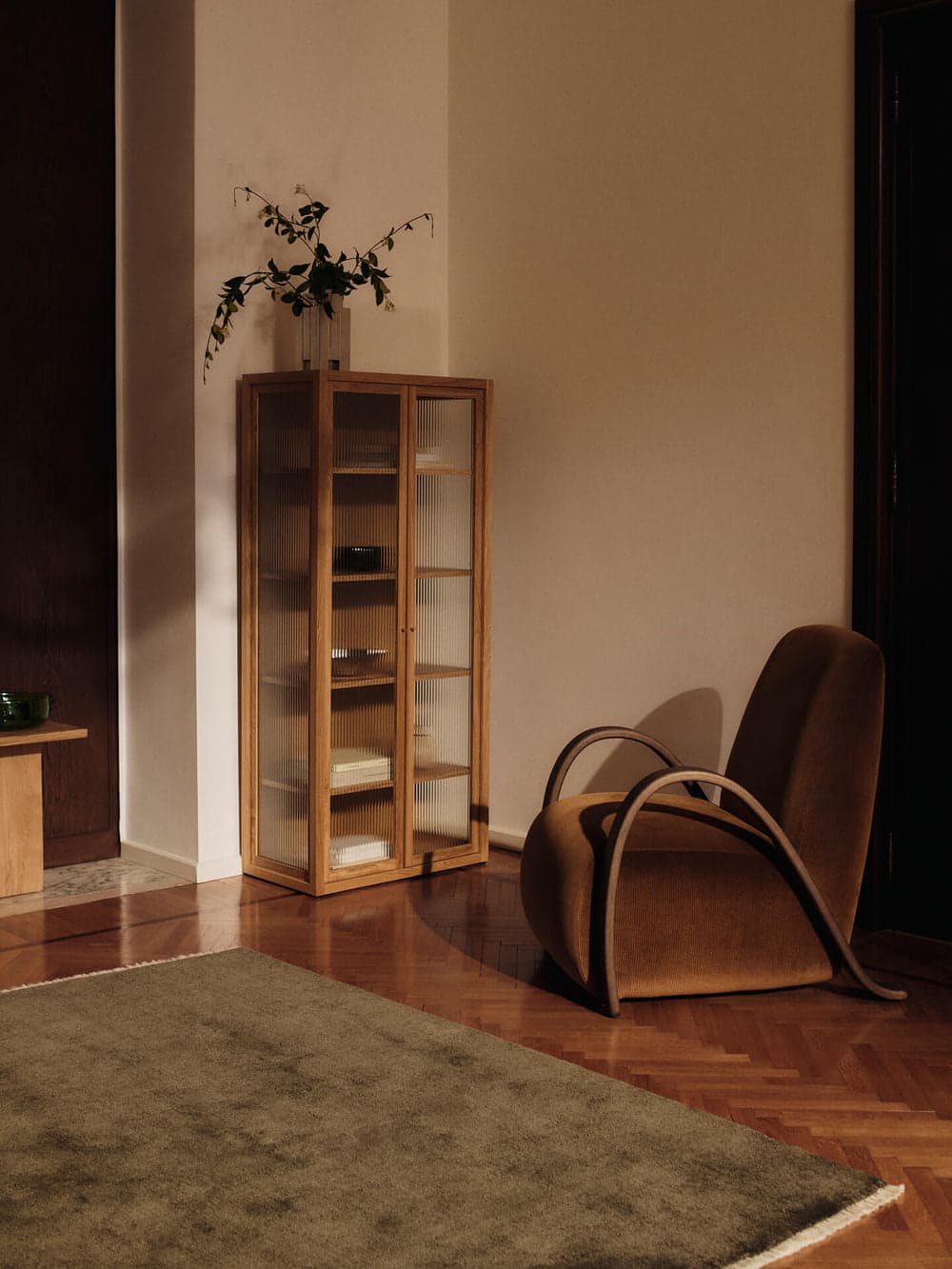 Ferm Living Buur Lounge Chair - Devoré Velvet - Rust — фото 3