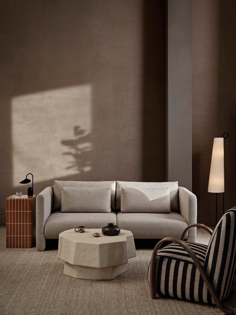 Ferm Living Buur Lounge Chair - Louisiana - Sand/Black — фото 4