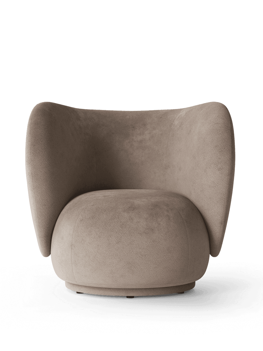 Ferm Living Rico Lounge Chair - Swivel - Faded Velvet - Beige