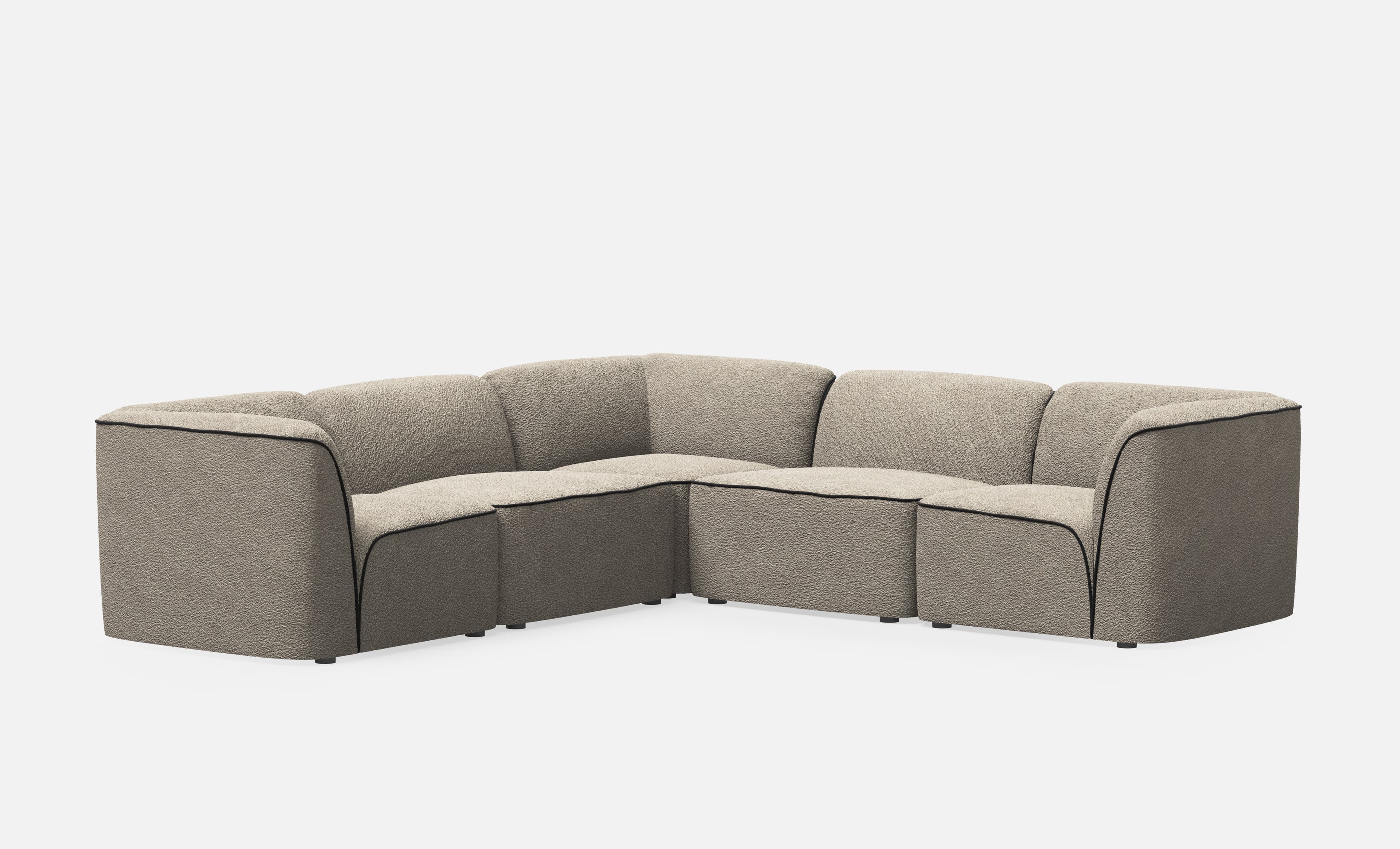 WOUD Flora sectional 3 - Natural bouclé — фото 3