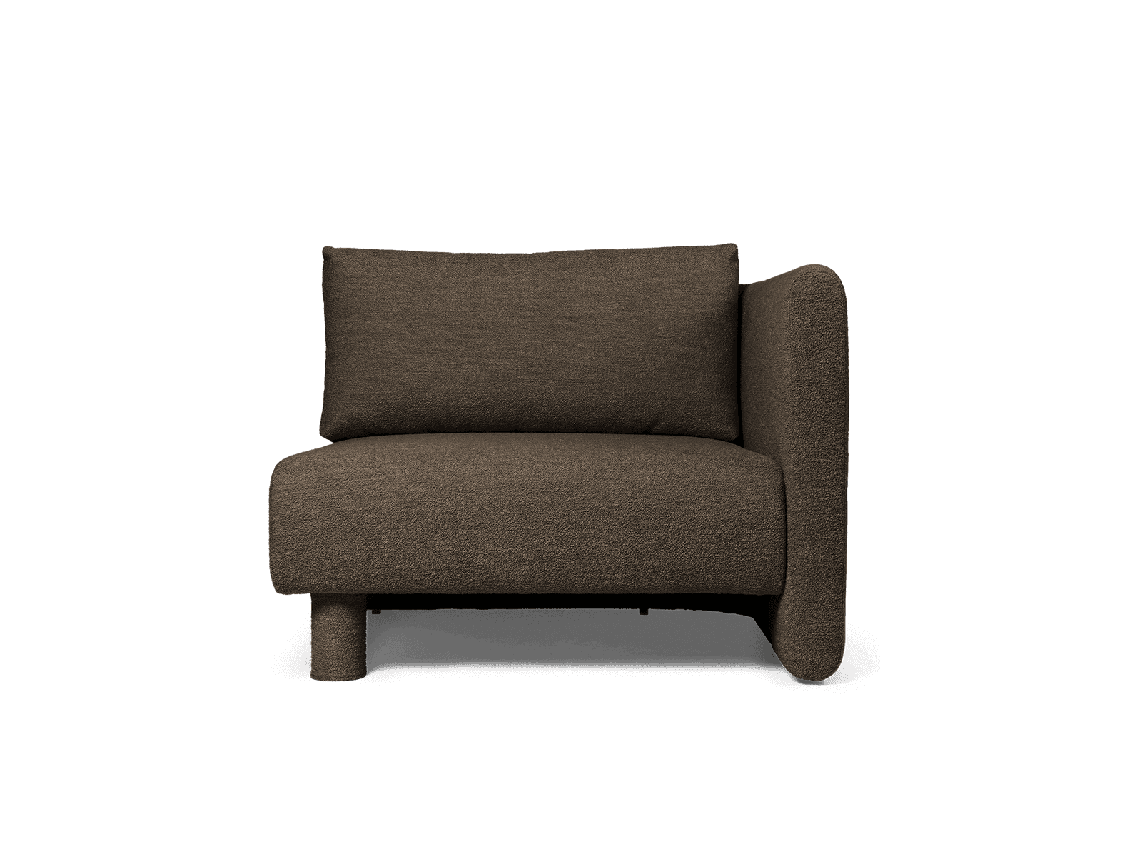 Ferm Living Dase Sofa Armrest Right - Soft Bouclé - Dark Brown