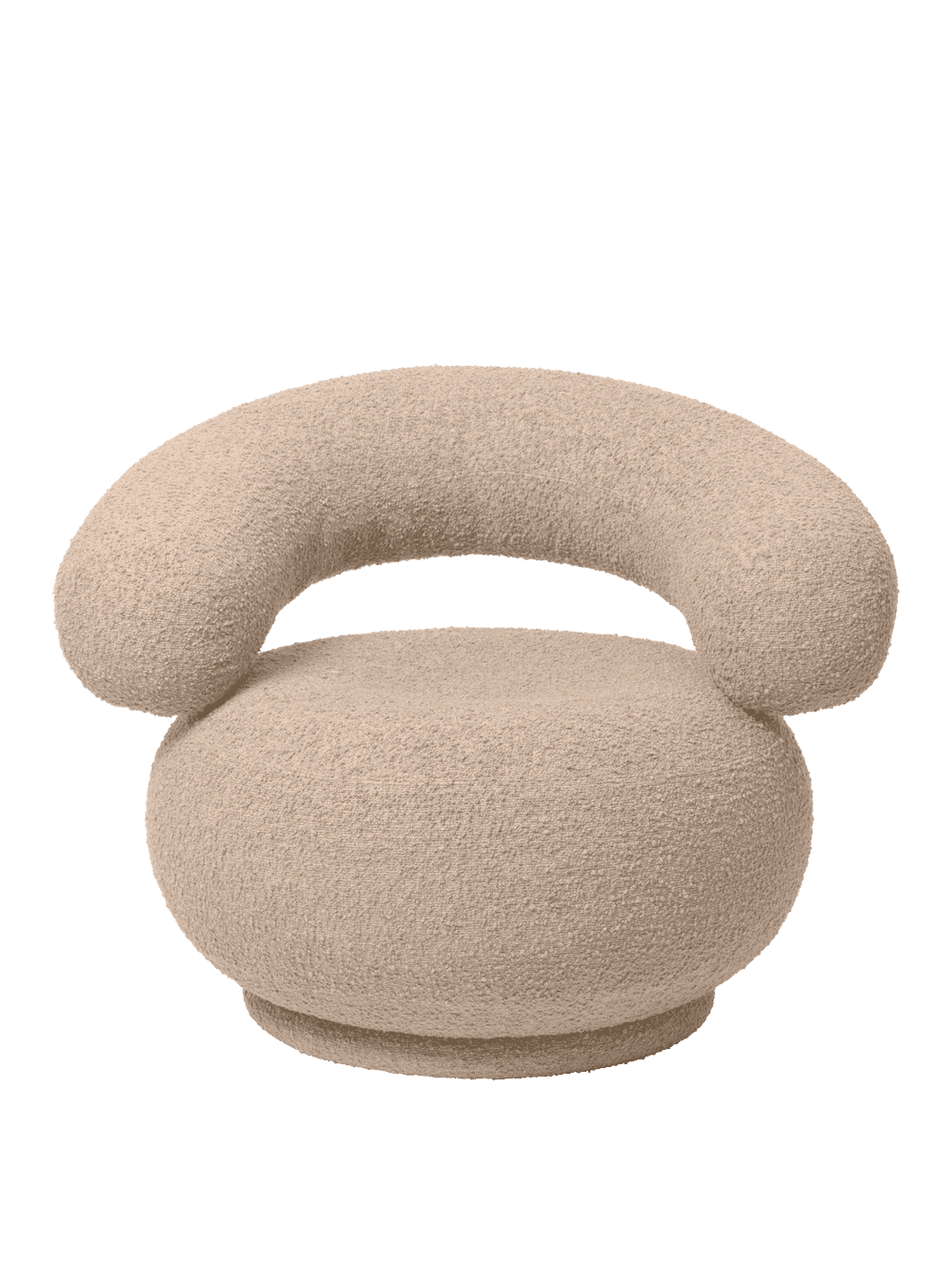 Ferm Living Orbo Lounge Chair - Swivel - Raw Bouclé - Natural — фото 2