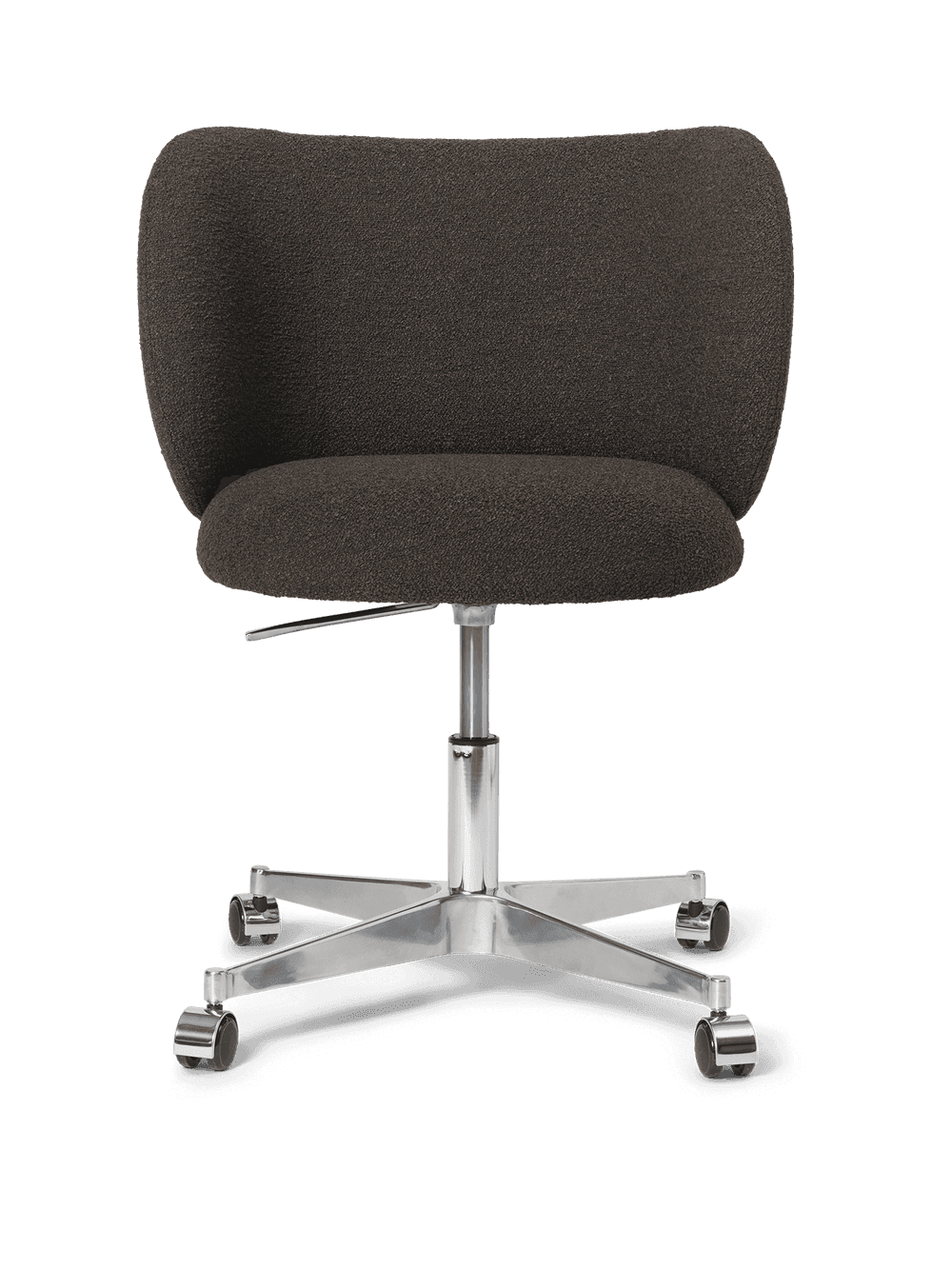Ferm Living Rico Dining Chair - Castors - Soft Bouclé - Dark Brown — фото 2