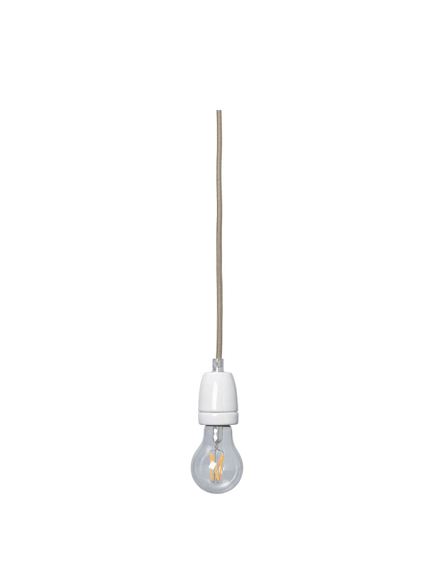 Ferm Living Fabric Cord Set Ceramic Socket 4m - Pendant - Dark Cashmere