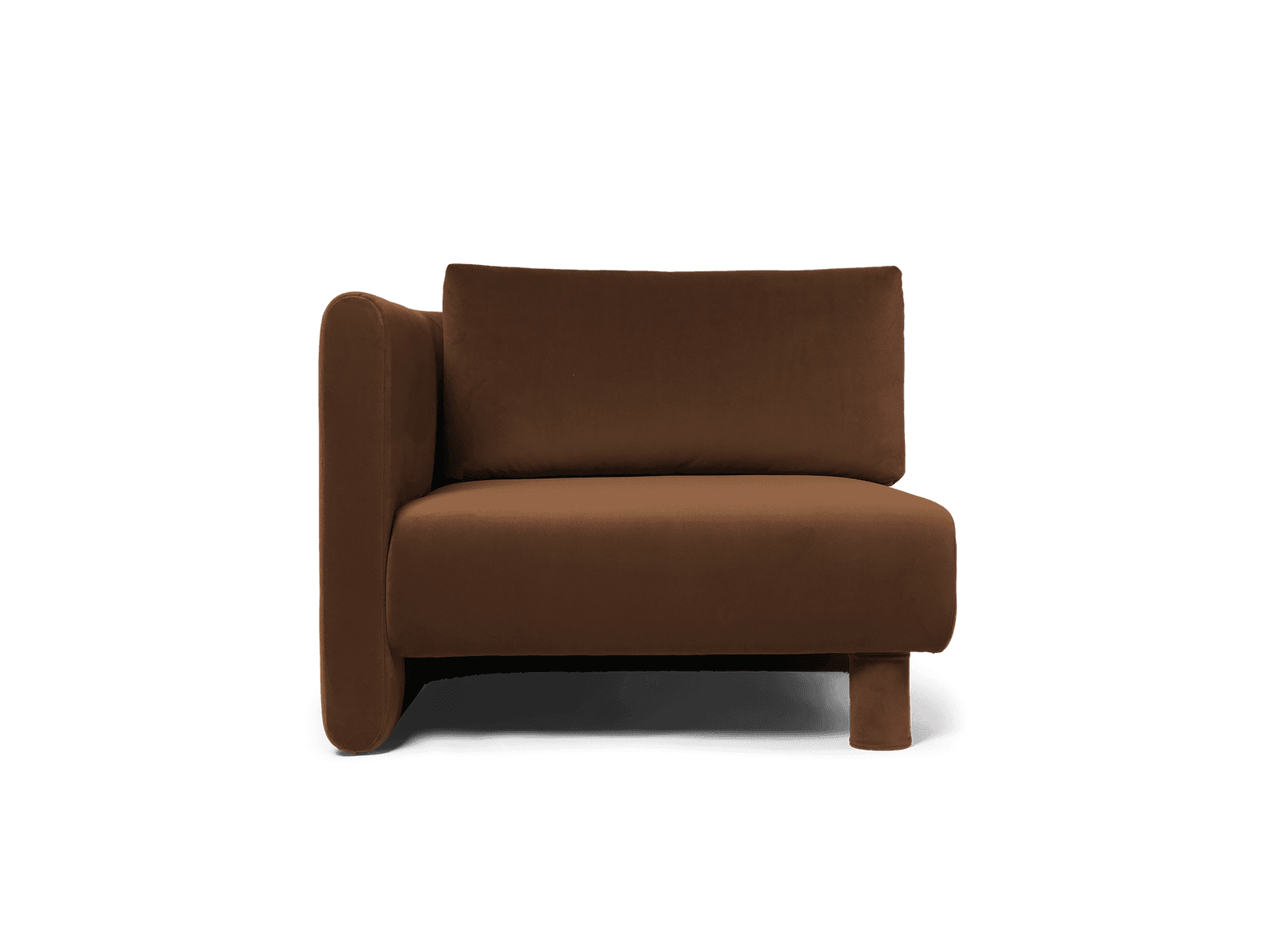 Ferm Living Dase Sofa Armrest Left - Rich Velvet - Soft Brown