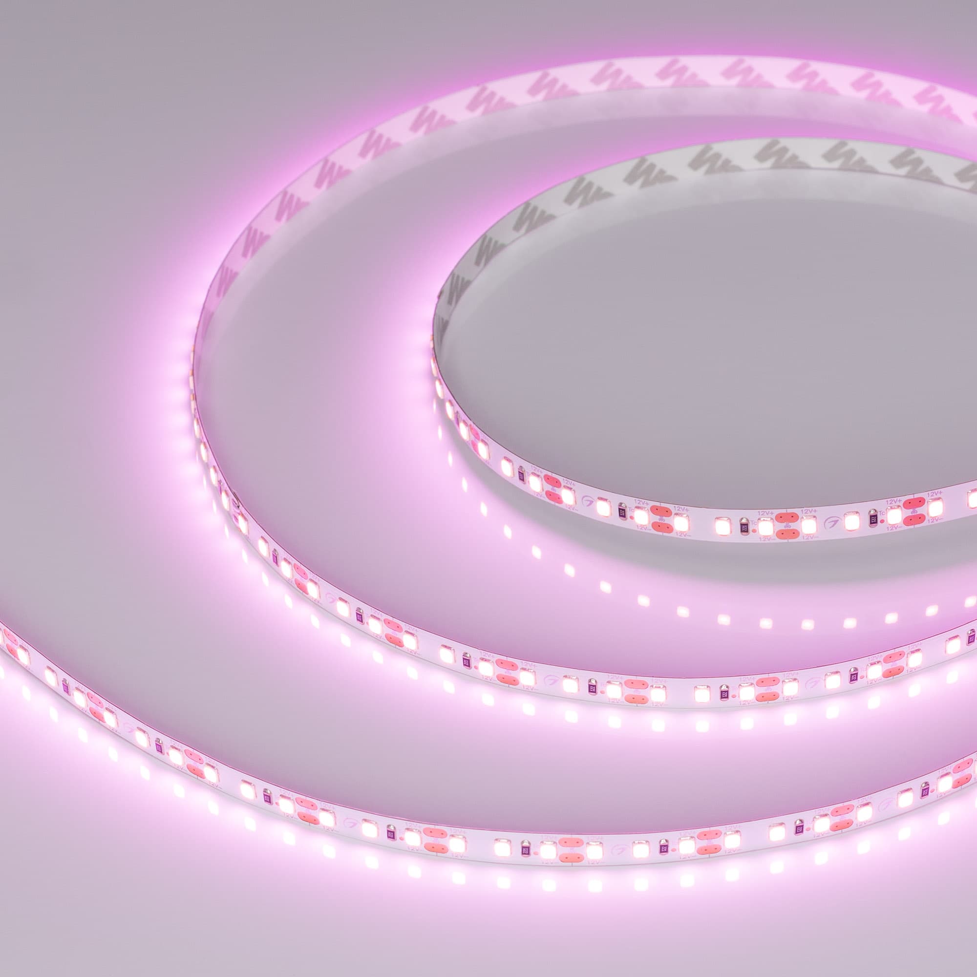 Светодиодная лента RT-A120-8mm 12V Pink (9.6 W/m, IP20, 2835, 5m) (Arlight, Открытый) 015897(2)