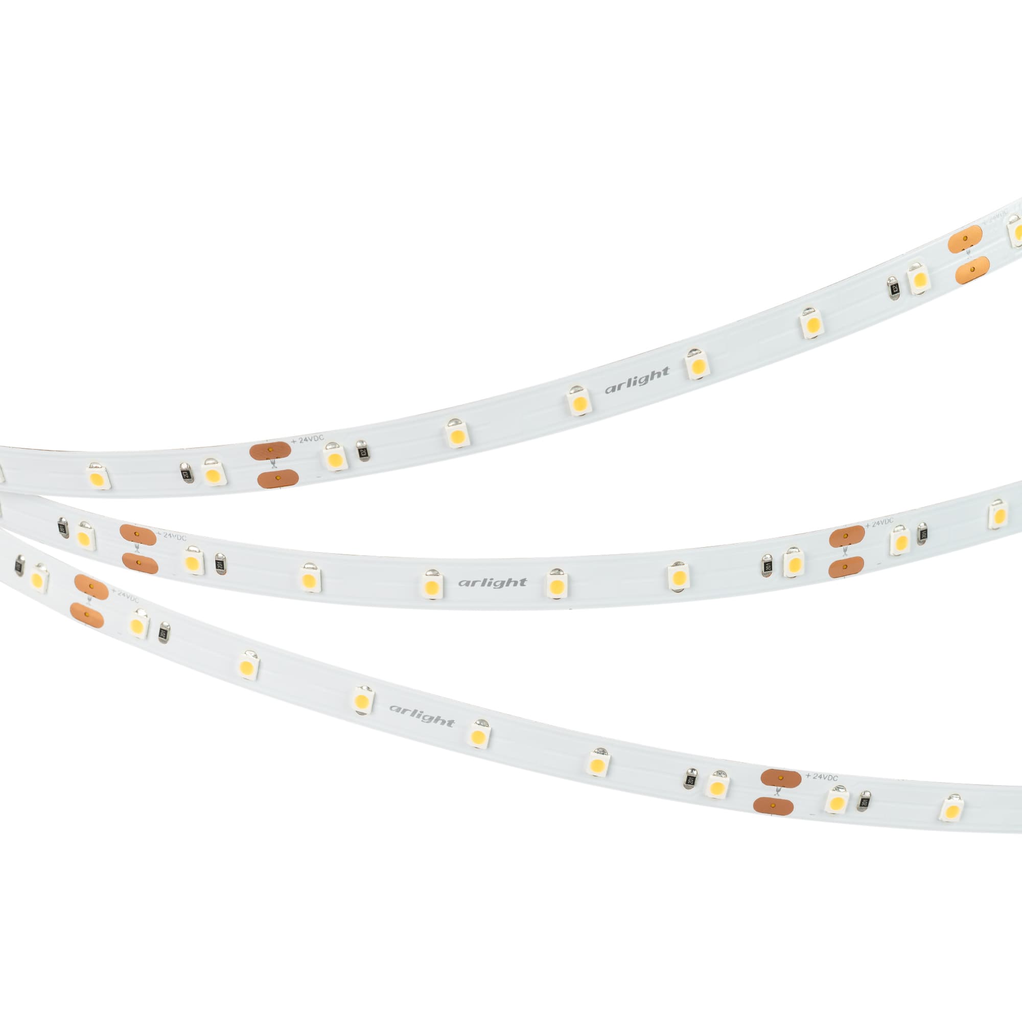 Светодиодная лента NT-A60-8mm 24V Warm3000 (4.8 W/m, IP20, 3528, 5m) (Arlight, Открытый) 033521