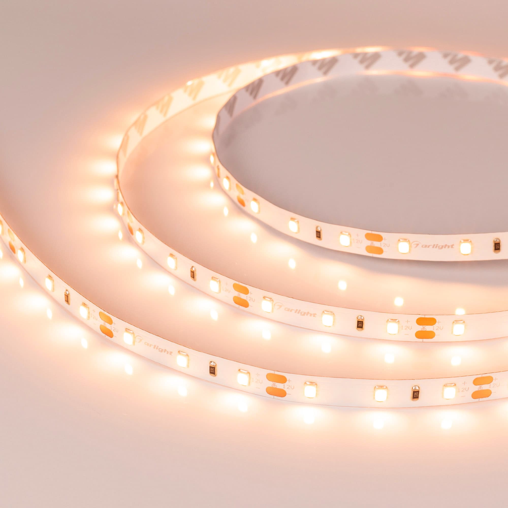 Светодиодная лента RT-A60-8mm 12V Warm2400 (4.8 W/m, IP20, 2835, 5m) (Arlight, 4.8 Вт/м, IP20) 018088(2)