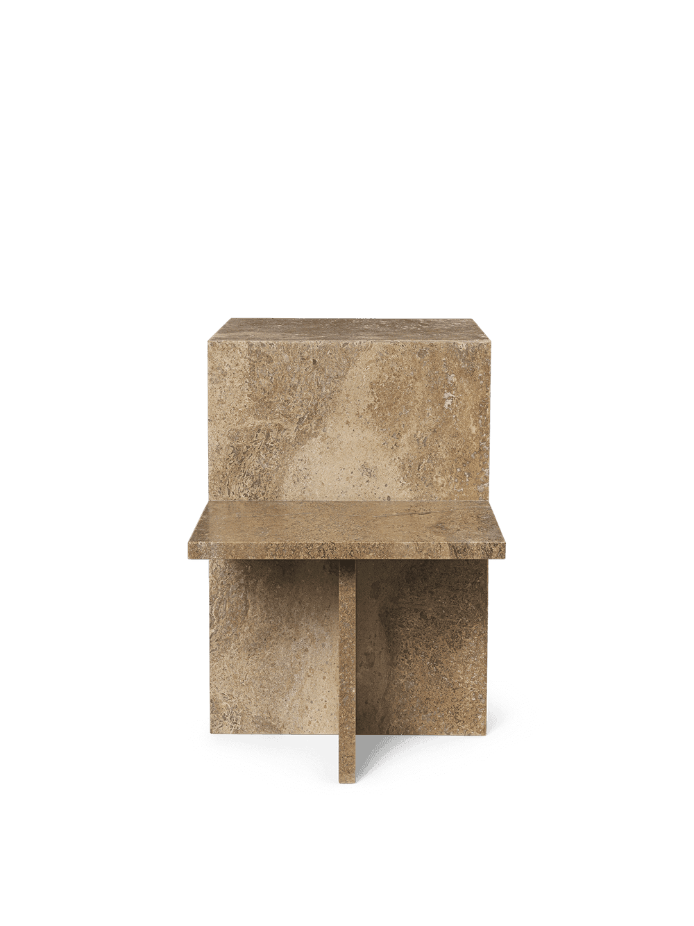 Ferm Living Distinct Side Table - Dark Brown Travertine — фото 4