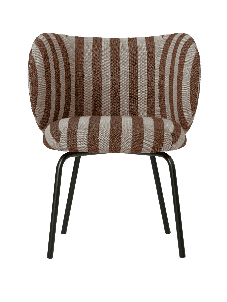 Ferm Living Rico Dining Chair - Black - Louisiana - Sand/Chocolate