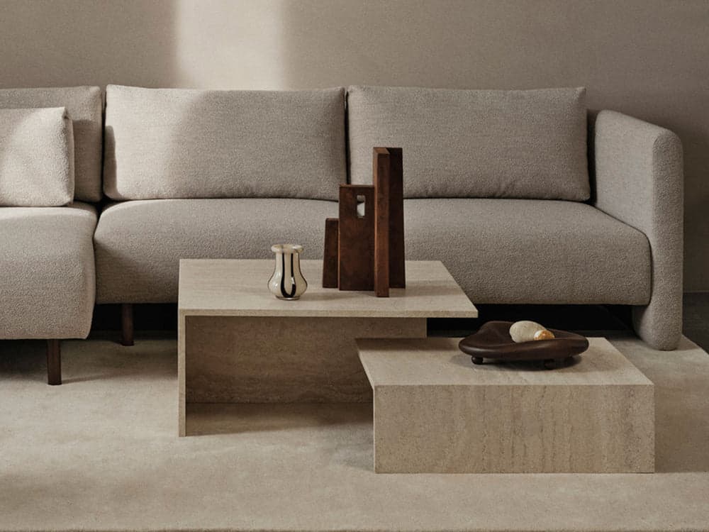Ferm Living Distinct Grande Duo Tables - Travertine — фото 3
