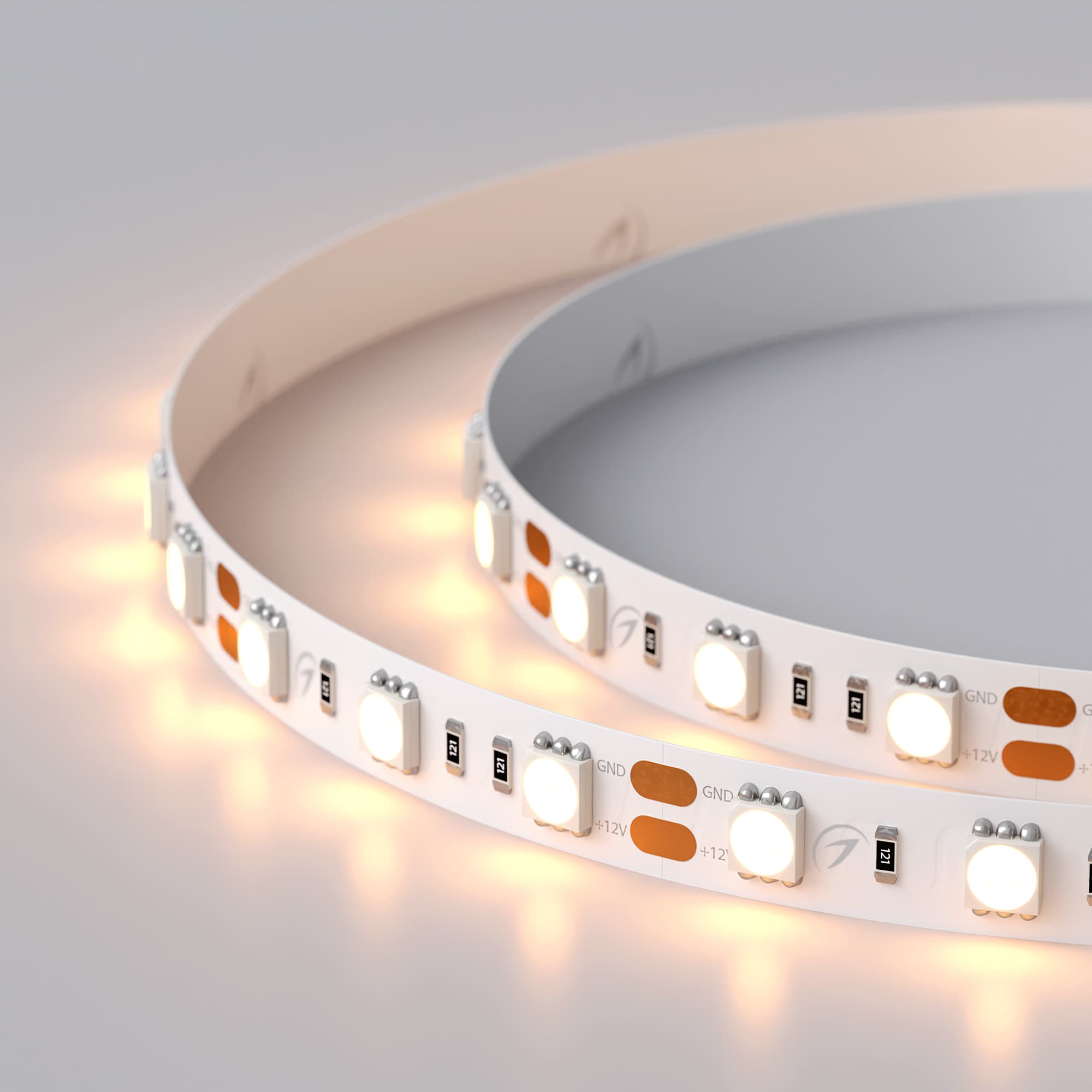 Светодиодная лента RT 2-5000 12V Warm2400 2x (5060, 300 LED, LUX) (Arlight, 14.4 Вт/м, IP20) 018097 — фото 5