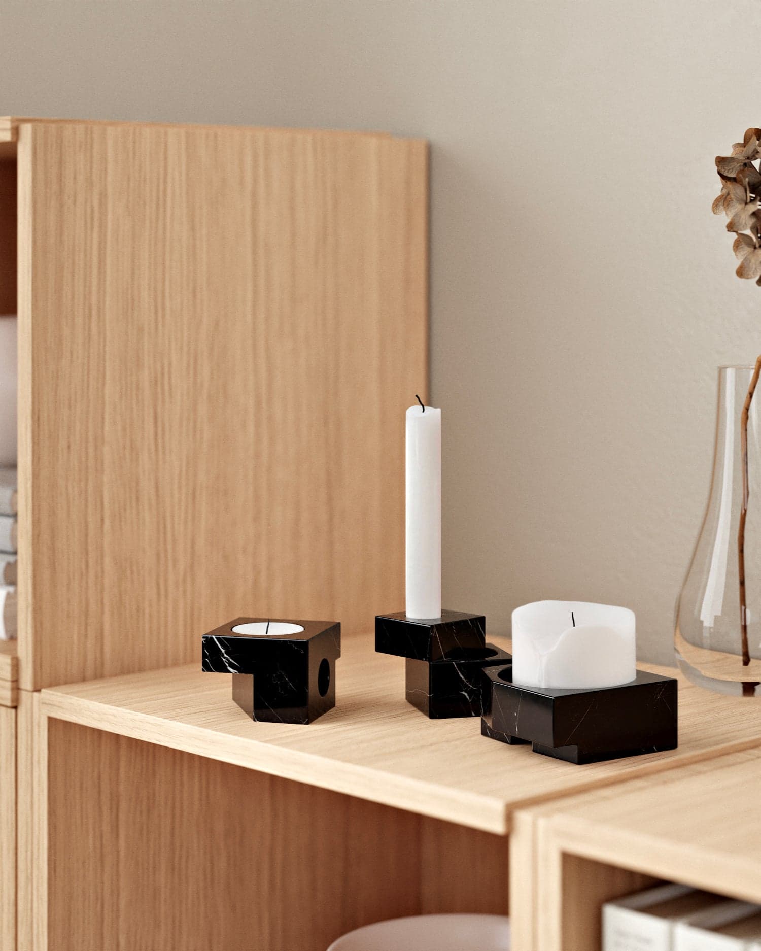 WOUD Jeu de dés 2 candle holder - Black — фото 4