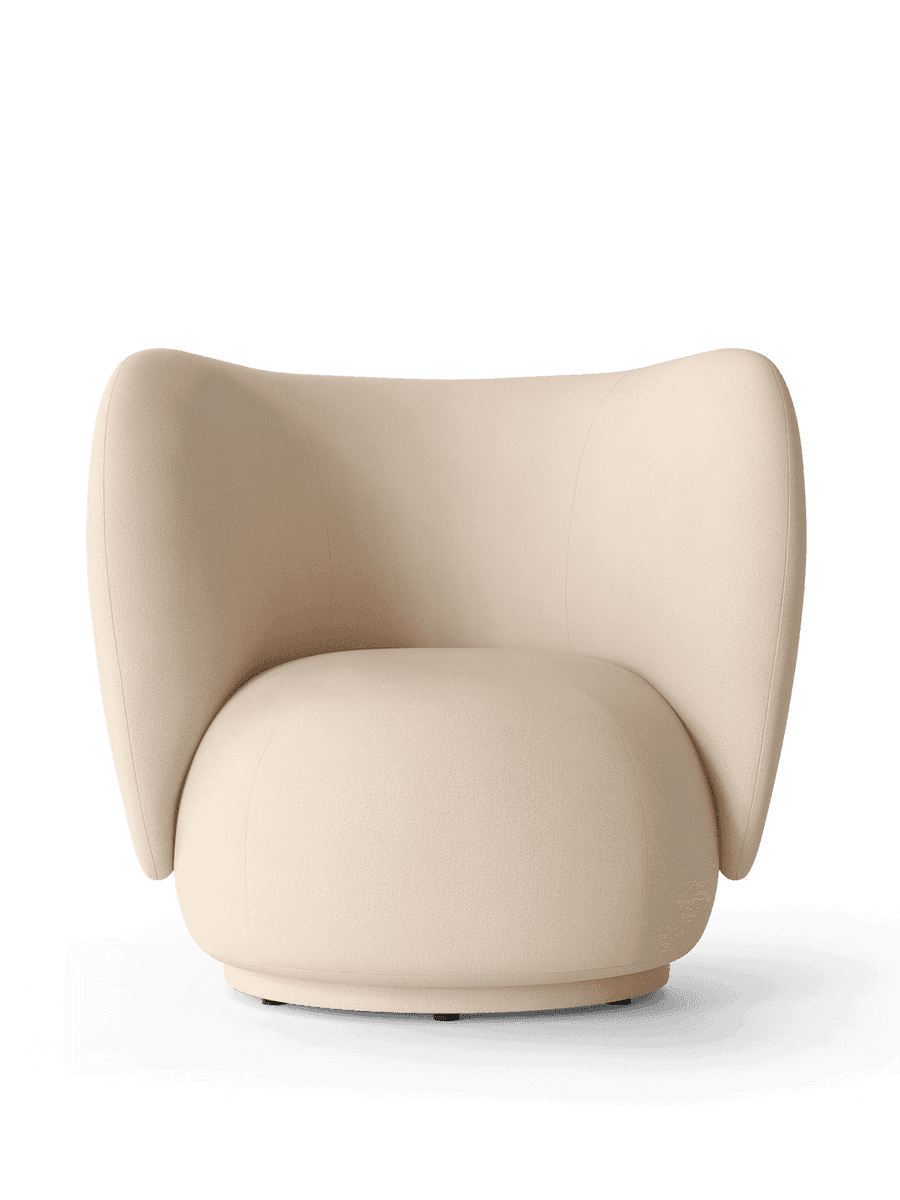 Ferm Living Rico Lounge Chair - Swivel - Brushed - Off-White
