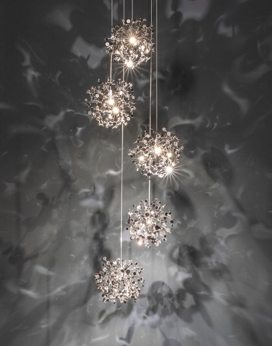 Terzani Argent, mon bijou 5 light pendant
