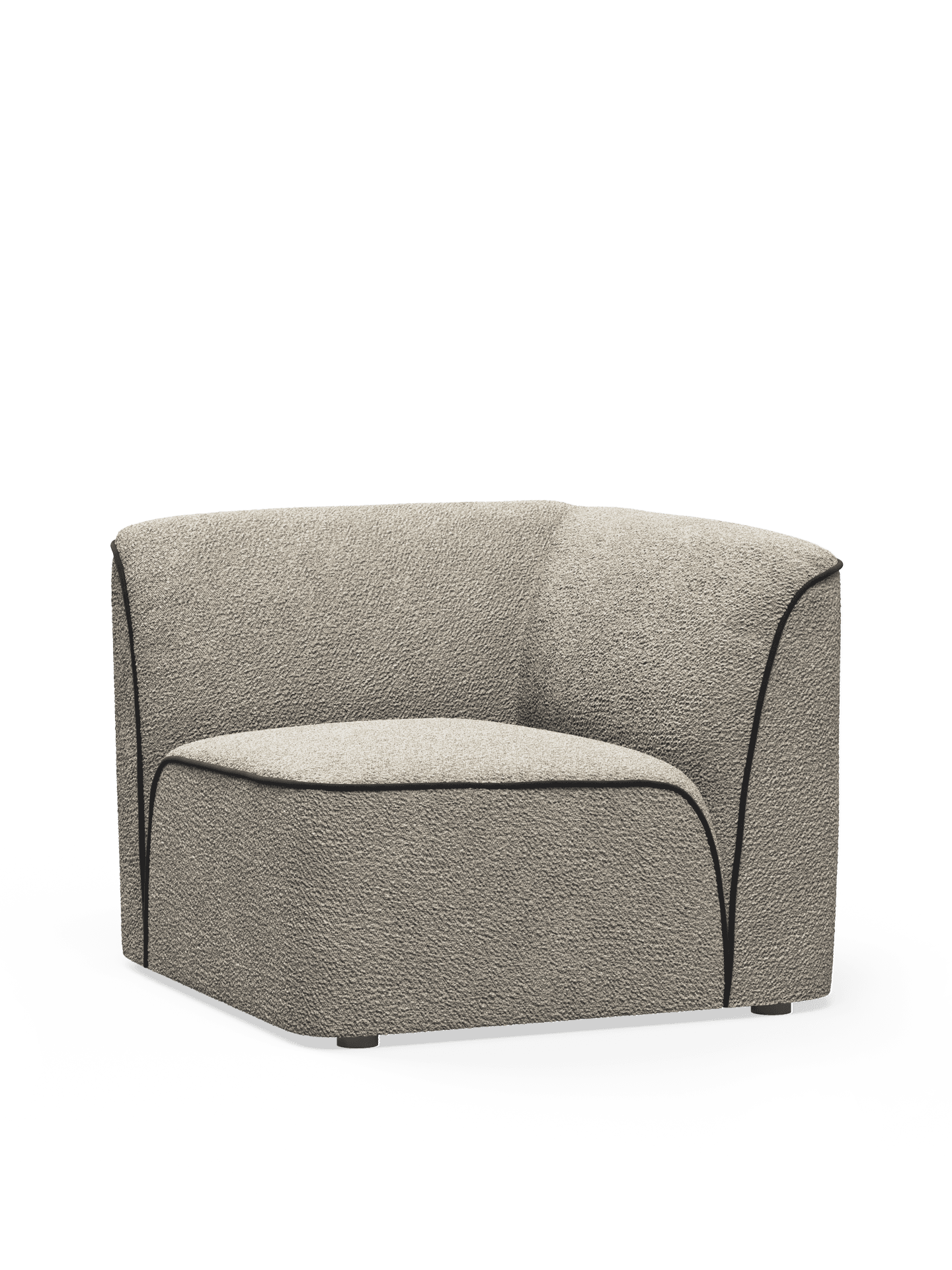 WOUD Flora corner module - Natural bouclé