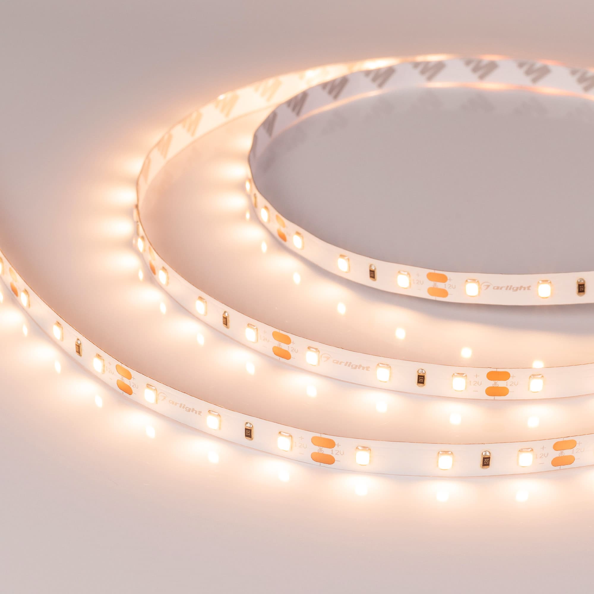 Светодиодная лента RT-A60-8mm 12V Warm2700 CRI98 (4.8 W/m, IP20, 2835, 5m) (Arlight, 4.8 Вт/м, IP20) 021420(2)