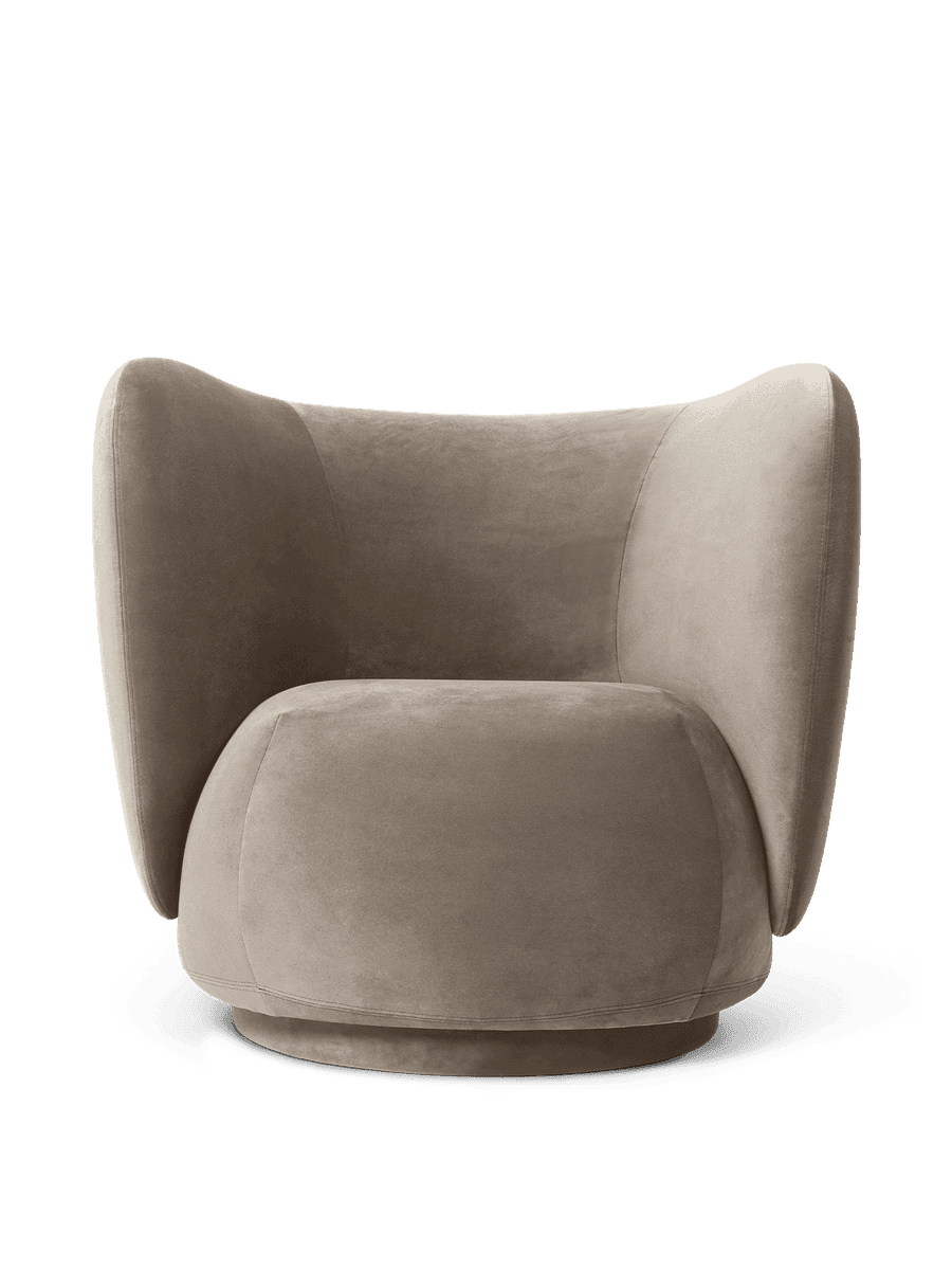 Ferm Living Rico Lounge Chair - Swivel - Rich Velvet - Beige