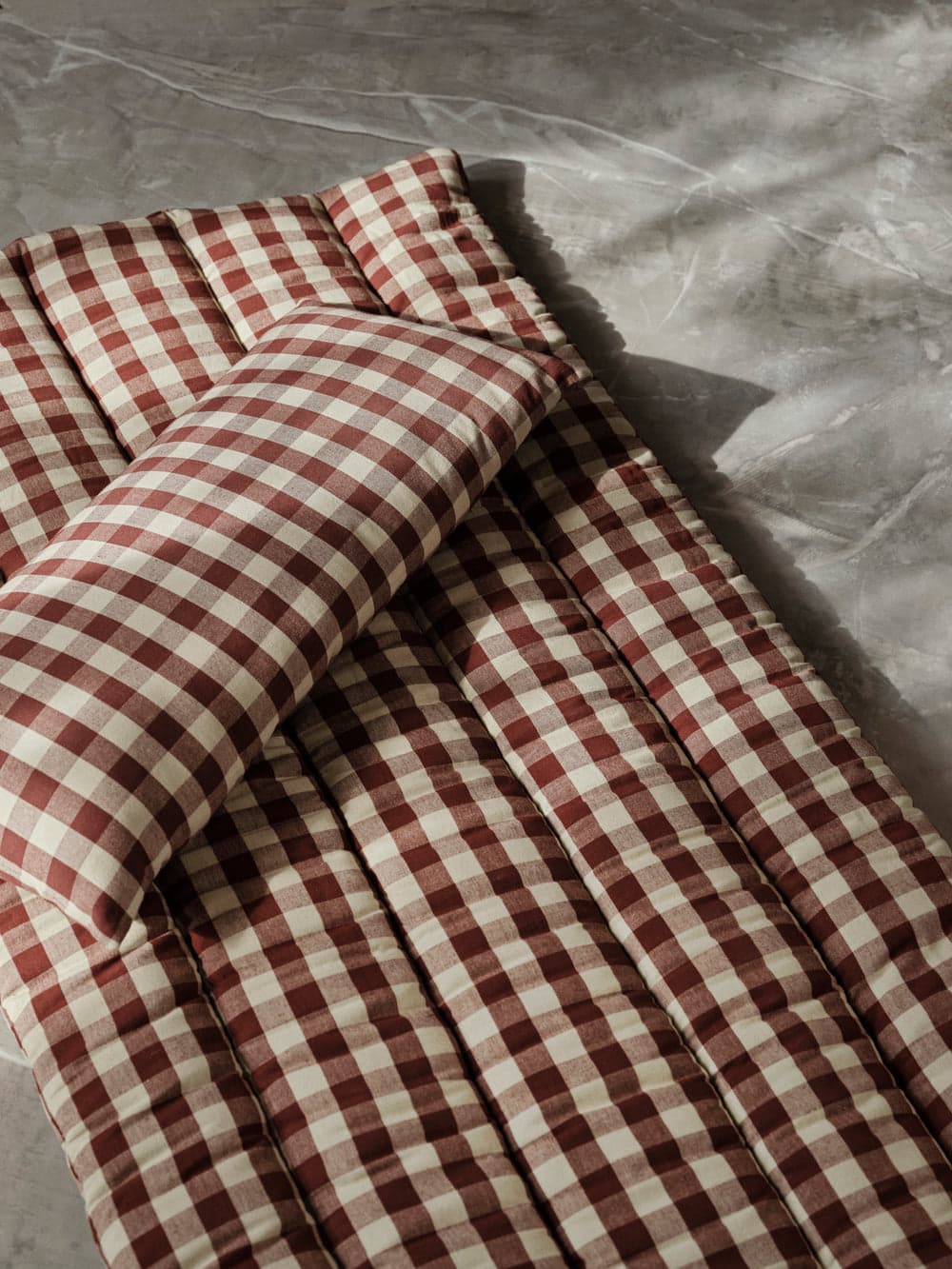 Ferm Living Bothy Check Quilted Mattress - Cinnamon/Grey Green — фото 3