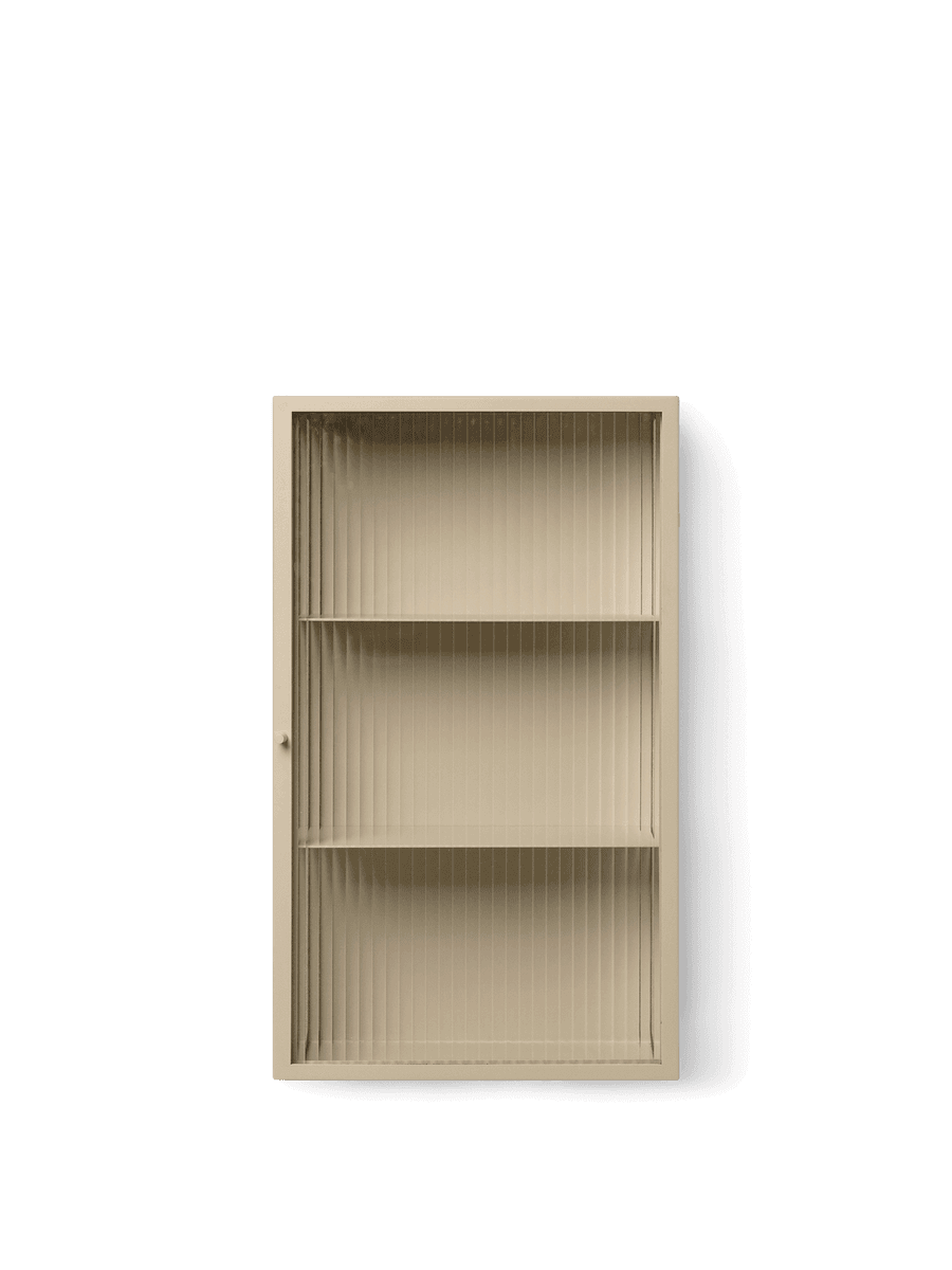 Ferm Living Haze Wall Cabinet - Reeded Glass - Cashmere