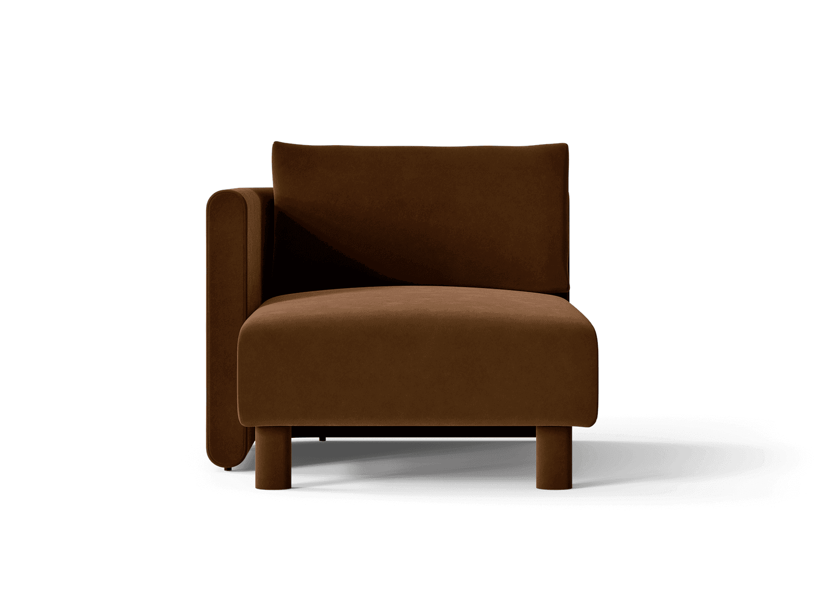 Ferm Living Dase Sofa Chaise Longue Left - Rich Velvet - Soft Brown