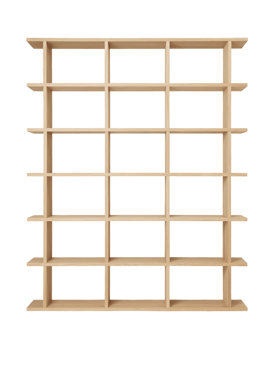 Ferm Living Kona Bookcase - 3x6 - Natural Oak Veneer