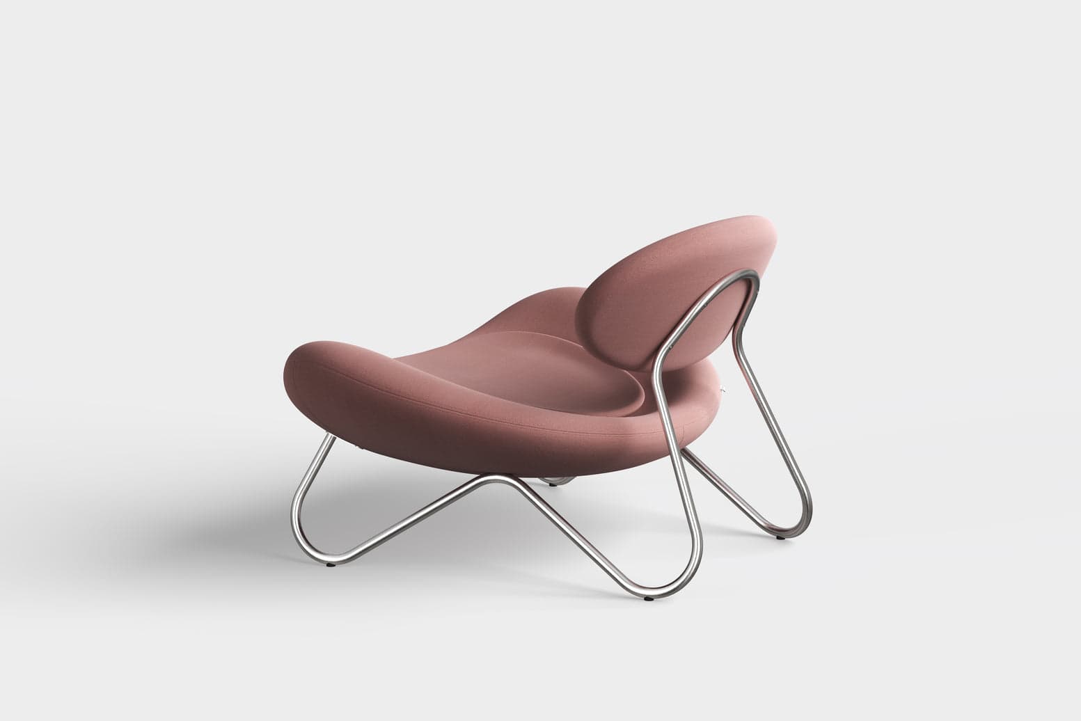 WOUD Meadow lounge chair - Dusty rose/Brushed steel — фото 4