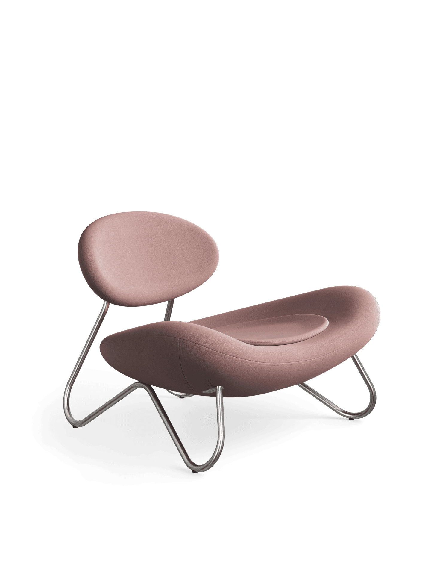 WOUD Meadow lounge chair - Dusty rose/Brushed steel — фото 2